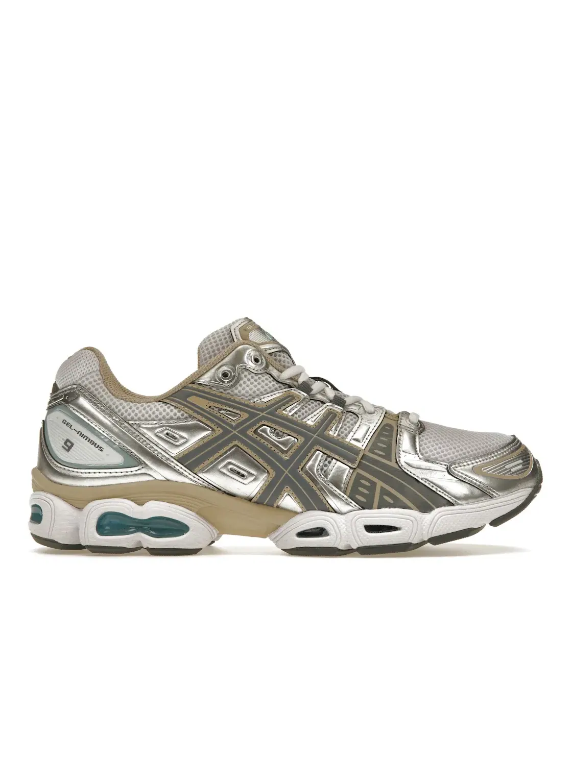 Кроссовки мужские lifestyle ASICS Gel-Nimbus 9 — изображение 1 из 4, белый серый