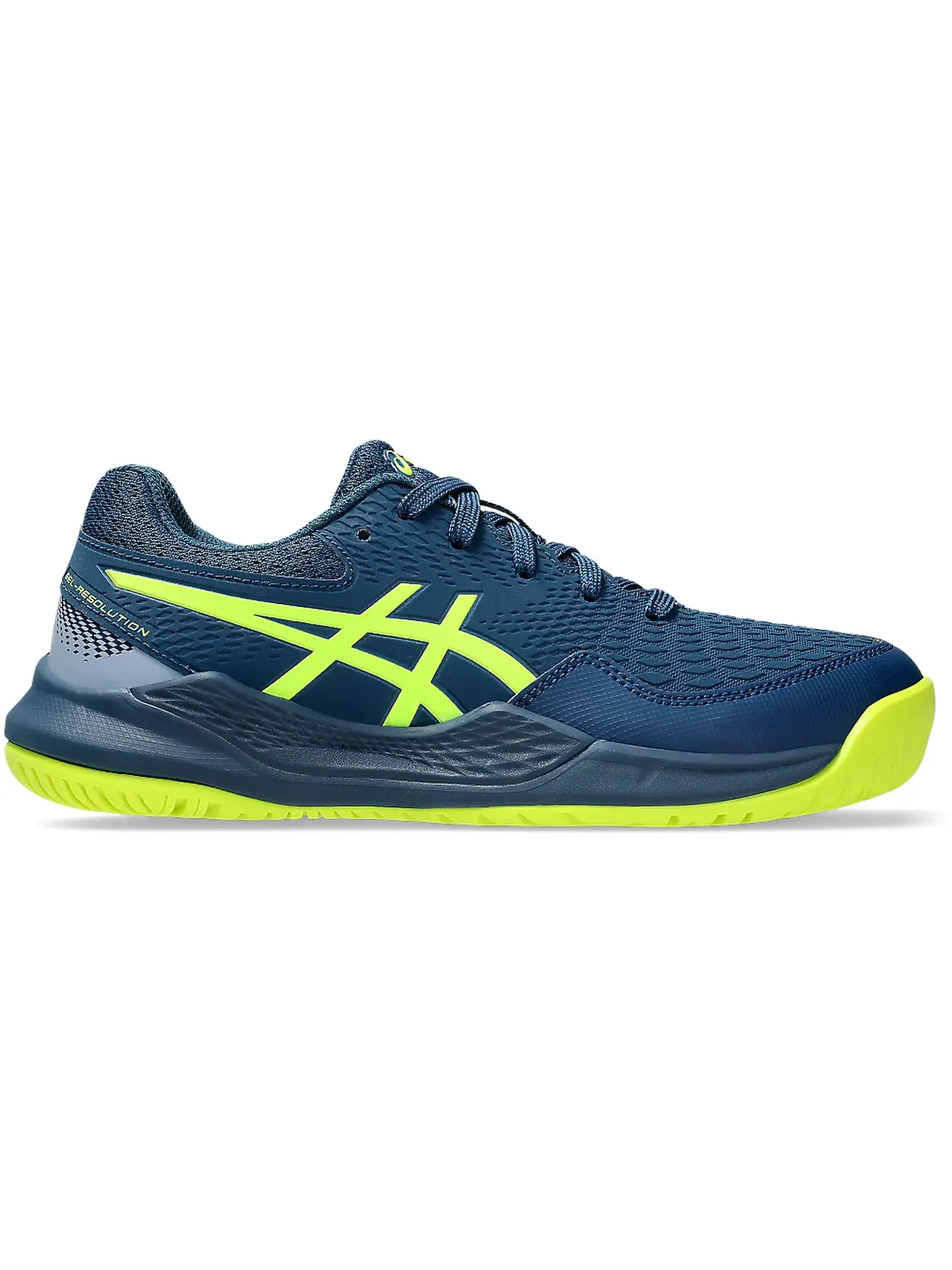 Детские кроссовки для тенниса ASICS Gel-Resolution 9 — изображение 1 из 1, синий/желтый