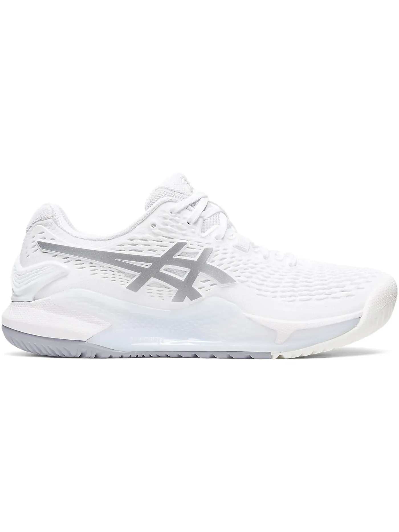 Женские теннисные кроссовки с поддержкой ASICS Gel-Resolution 9 — изображение 1 из 1, белый серебристый