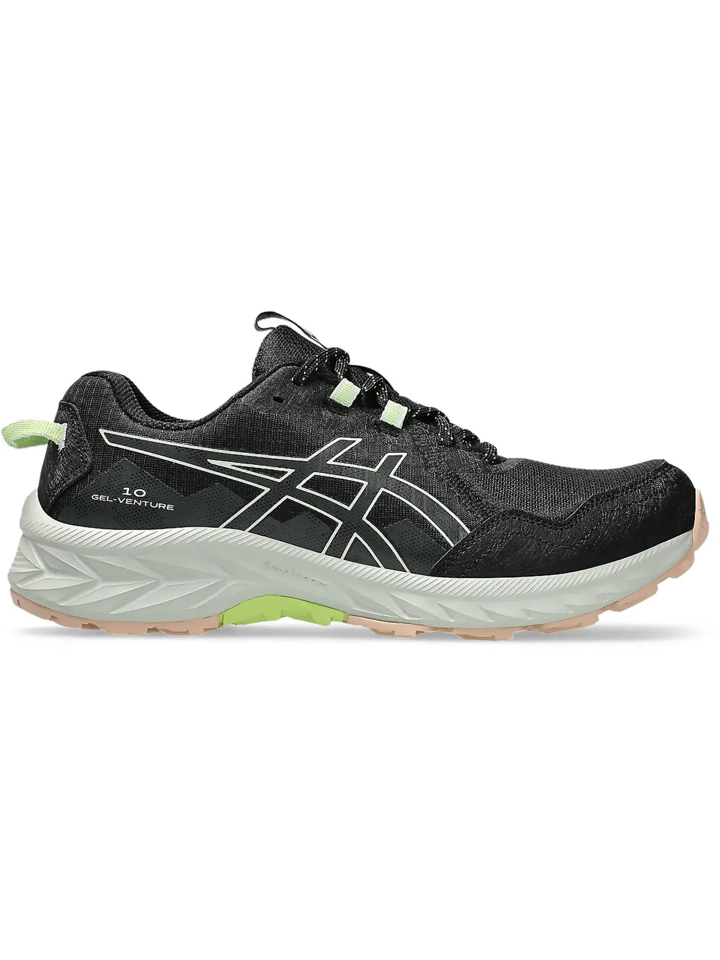 Женские кроссовки для бега ASICS Gel-Venture 10 — изображение 1 из 1, черный/зеленый
