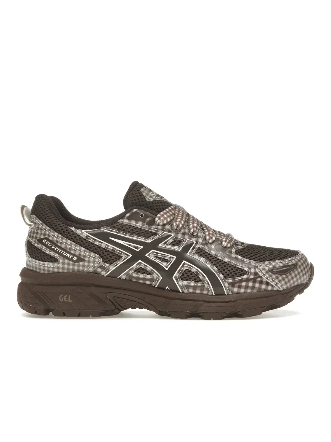 Мужские кроссовки с клетчатым принтом ASICS Gel-Venture 6 — изображение 1 из 4, коричневый