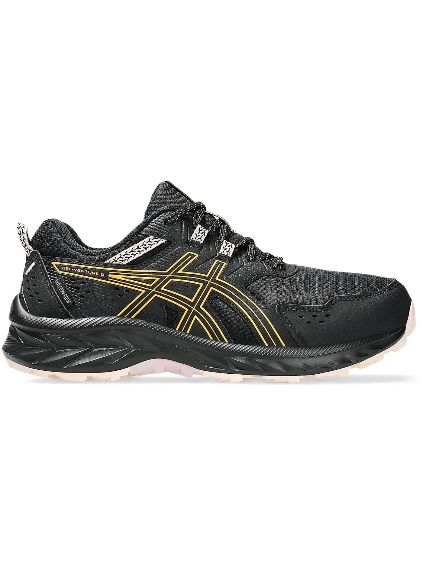 Женские кроссовки для бега водонепроницаемые ASICS Gel-Venture 9 Waterproof — изображение 1 из 1, черный/оранжевый