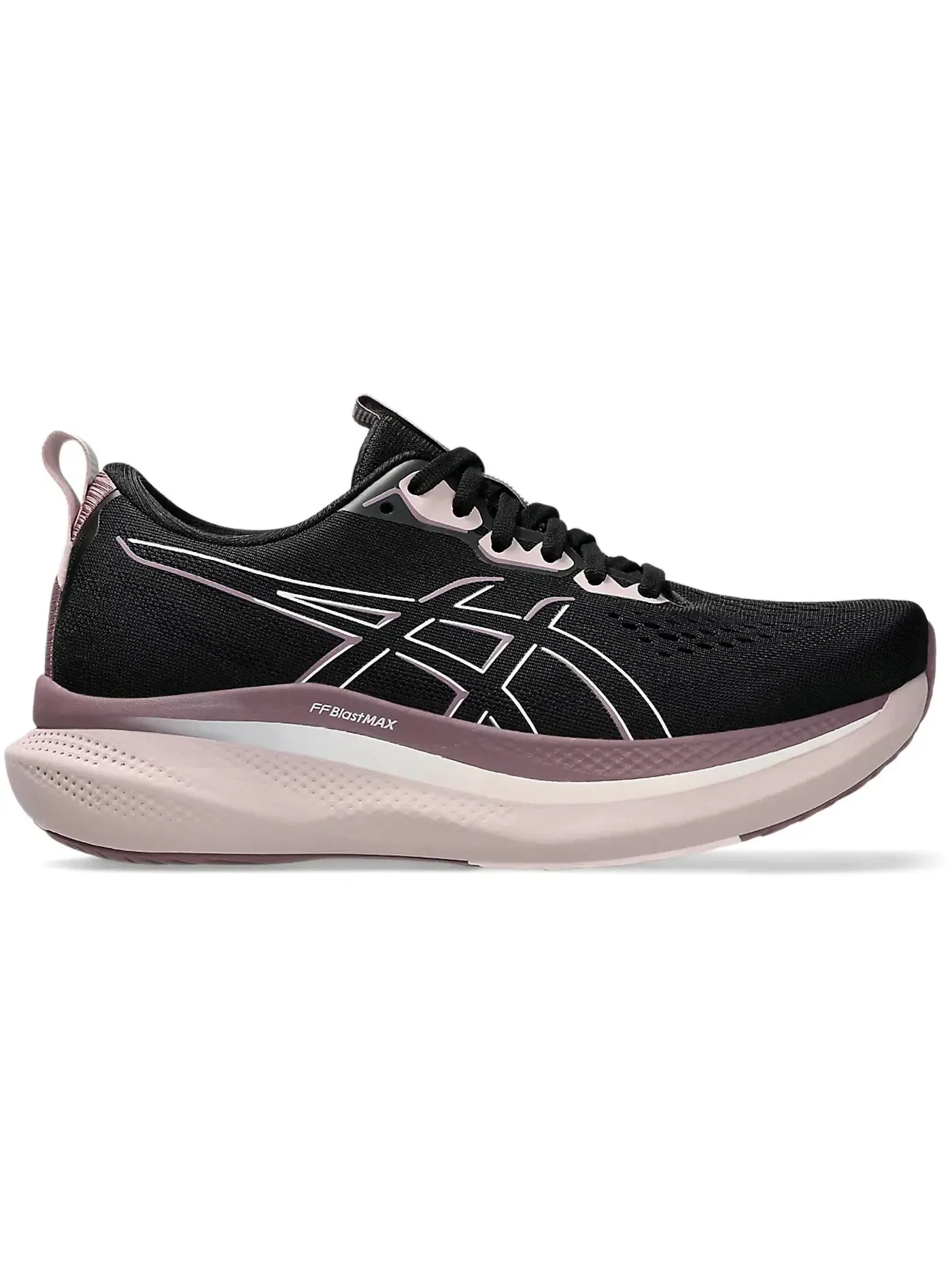 Женские кроссовки для бега ASICS GlideRide Max — изображение 1 из 1, черный/бледный розовый