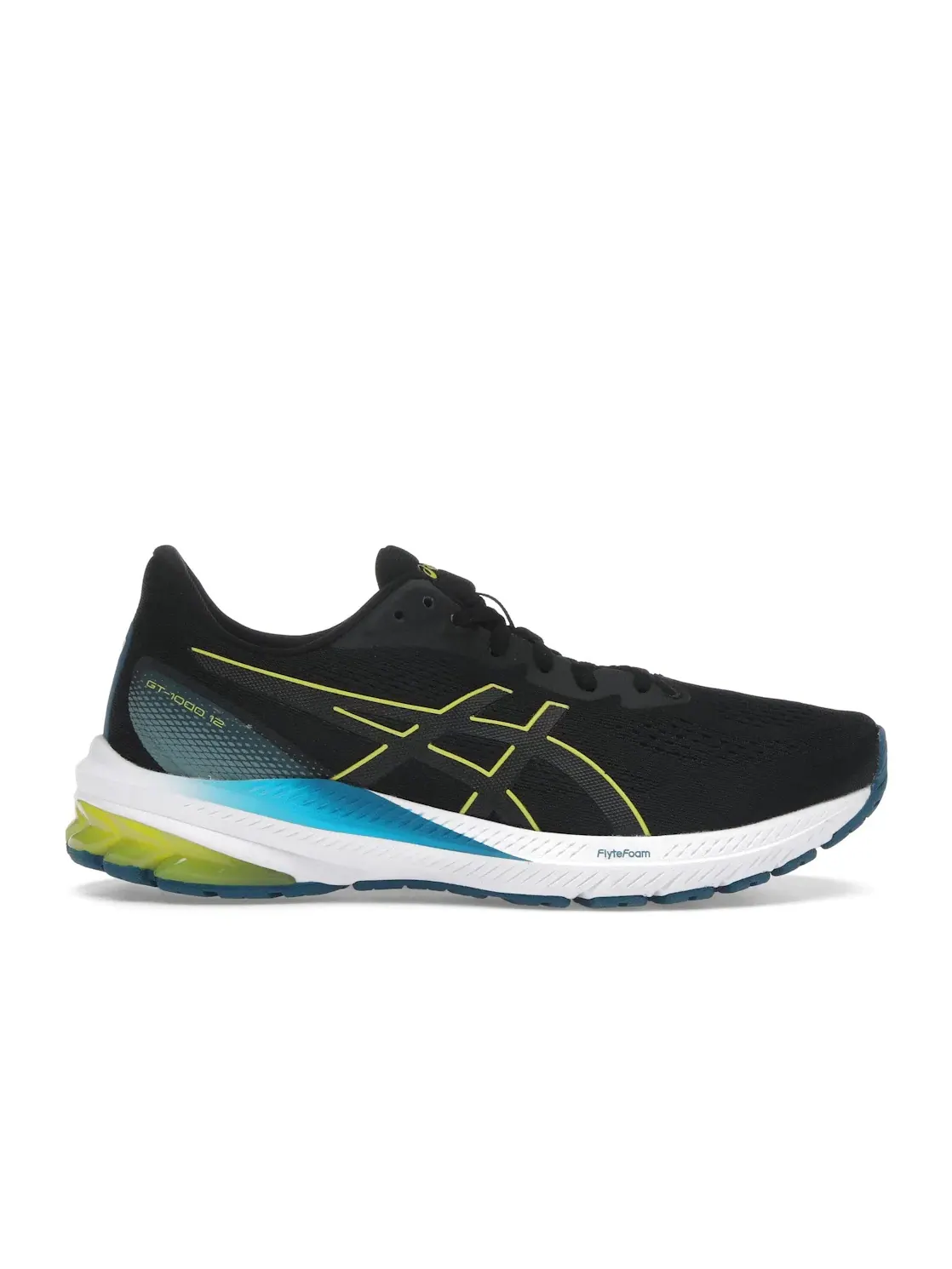 Мужские кроссовки для бега ASICS GT-1000 12 — изображение 1 из 4, черный/яркий желтый