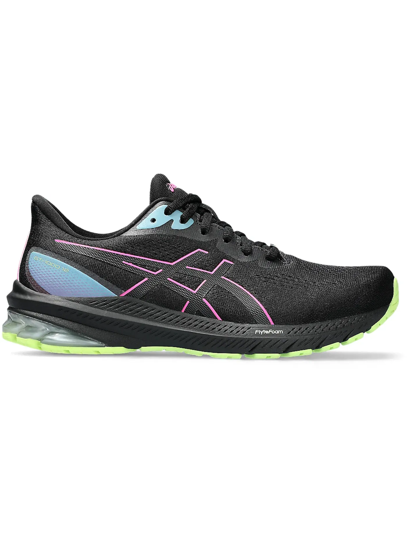 Женские кроссовки для бега с мембраной Gore-Tex ASICS GT-1000 12 Gore-Tex — изображение 1 из 1, черный/розовый