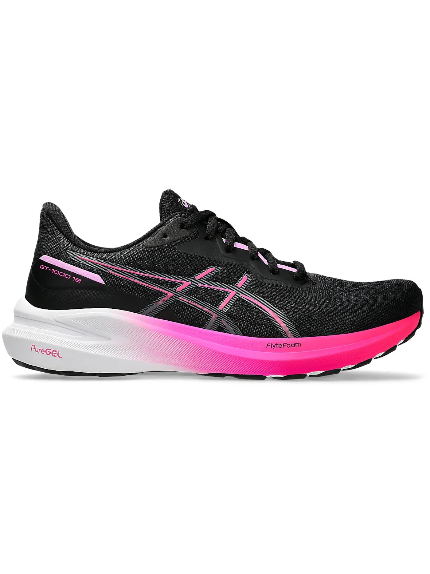 Женские кроссовки для бега ASICS GT-1000 13 — изображение 1 из 1, черный/розовый
