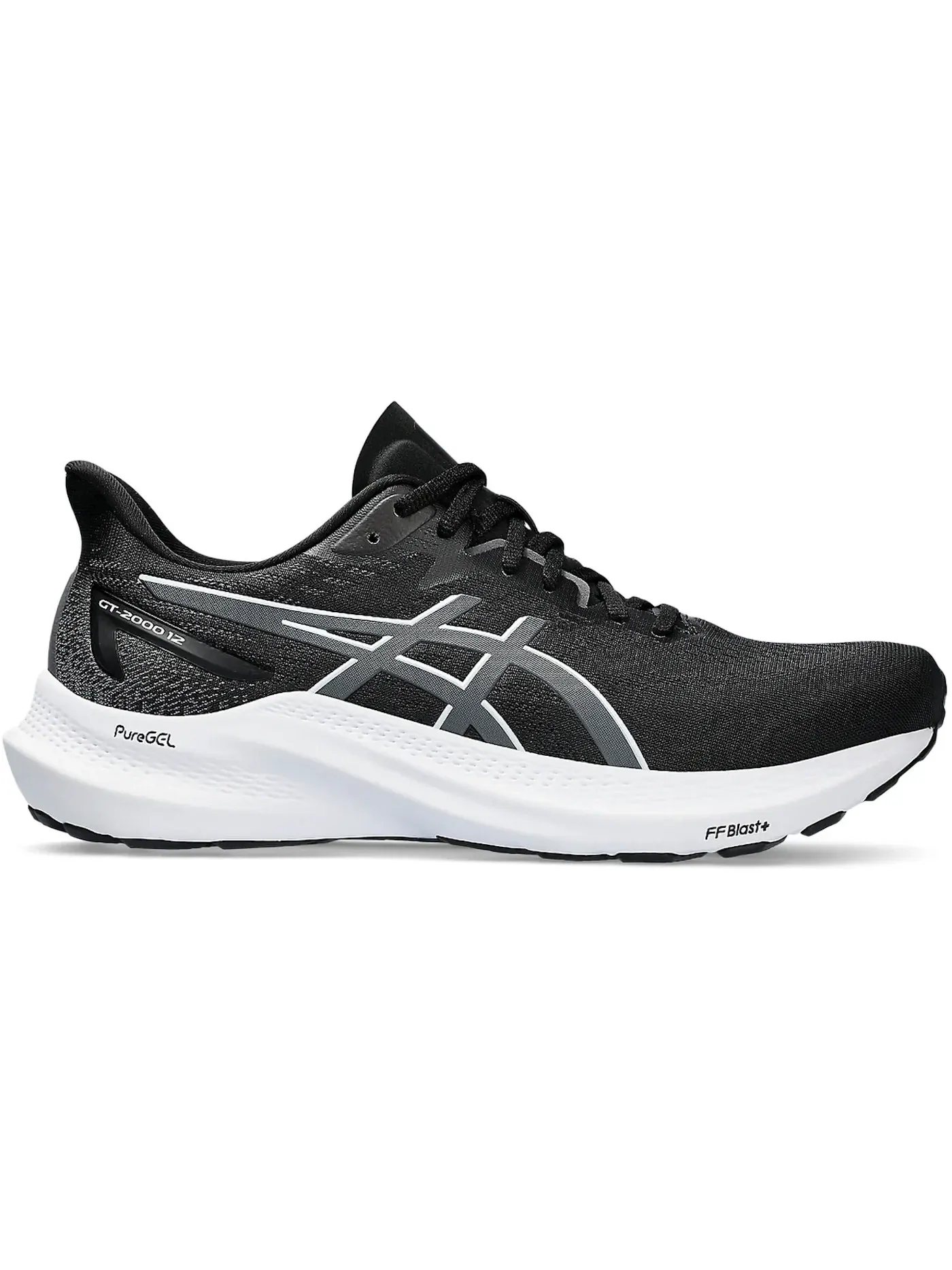 Мужские кроссовки для бега GT-2000 12 ASICS — изображение 1 из 1, черный/серый
