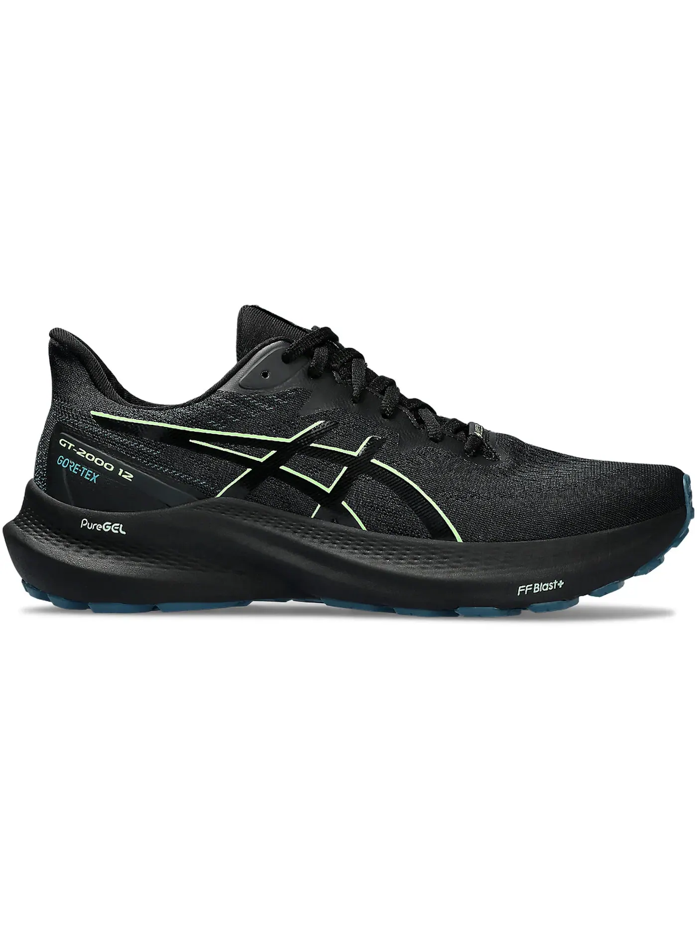 Мужские кроссовки для бега с водонепроницаемой мембраной ASICS GT-2000 12 GTX — изображение 1 из 1, черный зеленый