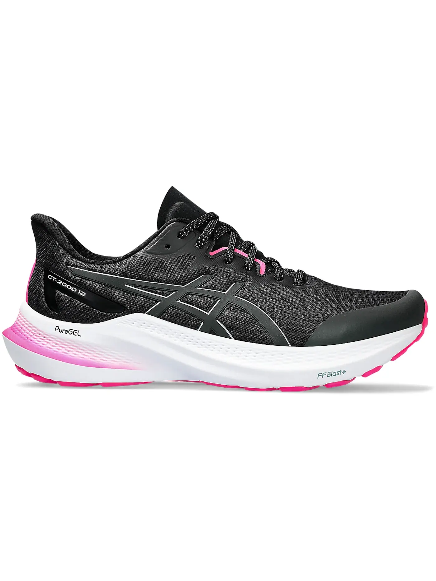 Женские кроссовки для бега ASICS GT-2000 12 Lite-Show — изображение 1 из 1, черный/серебристый