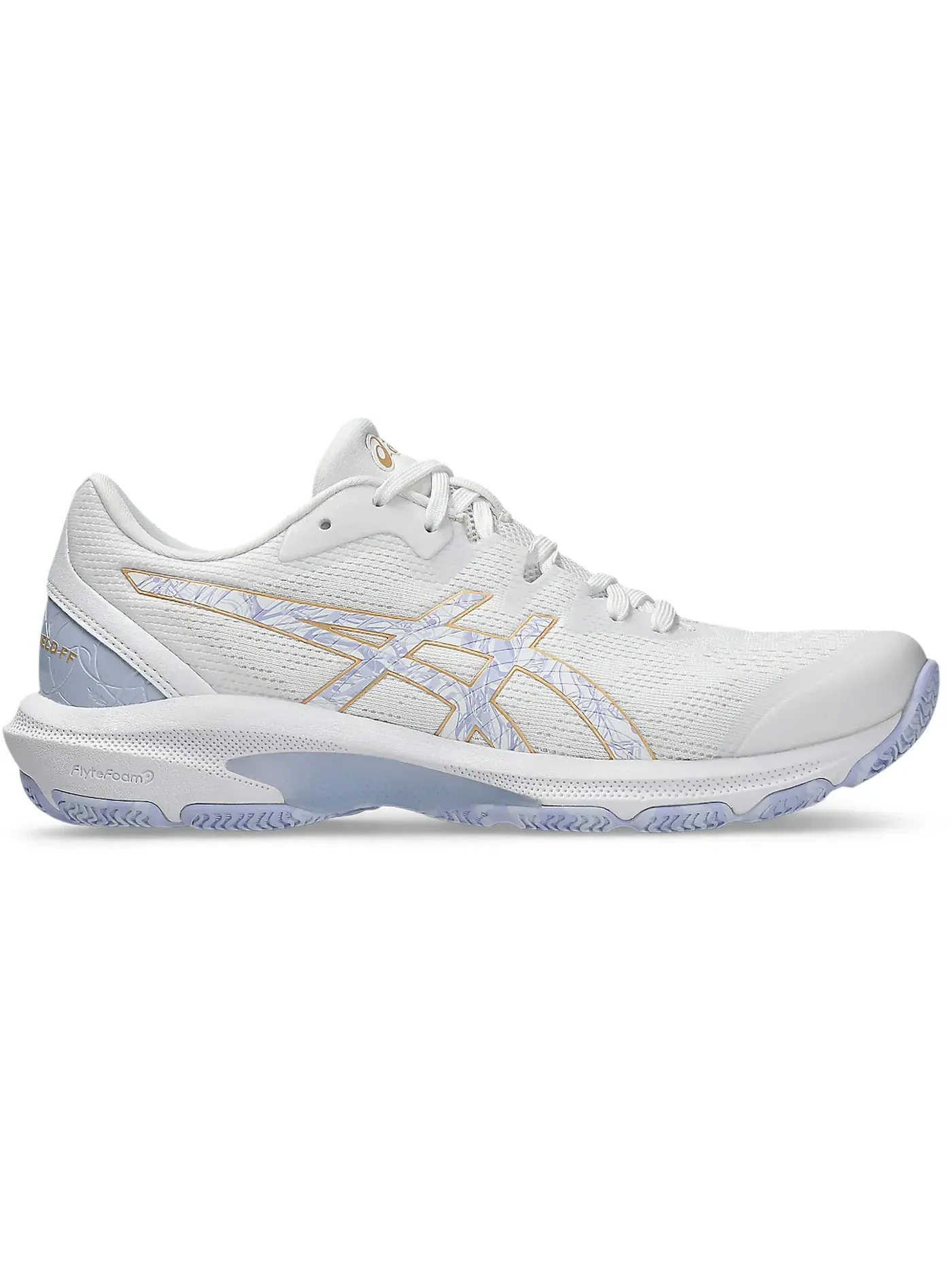 Женские кроссовки для выступлений ASICS Netburner Shield FF — изображение 1 из 1, белый/синий