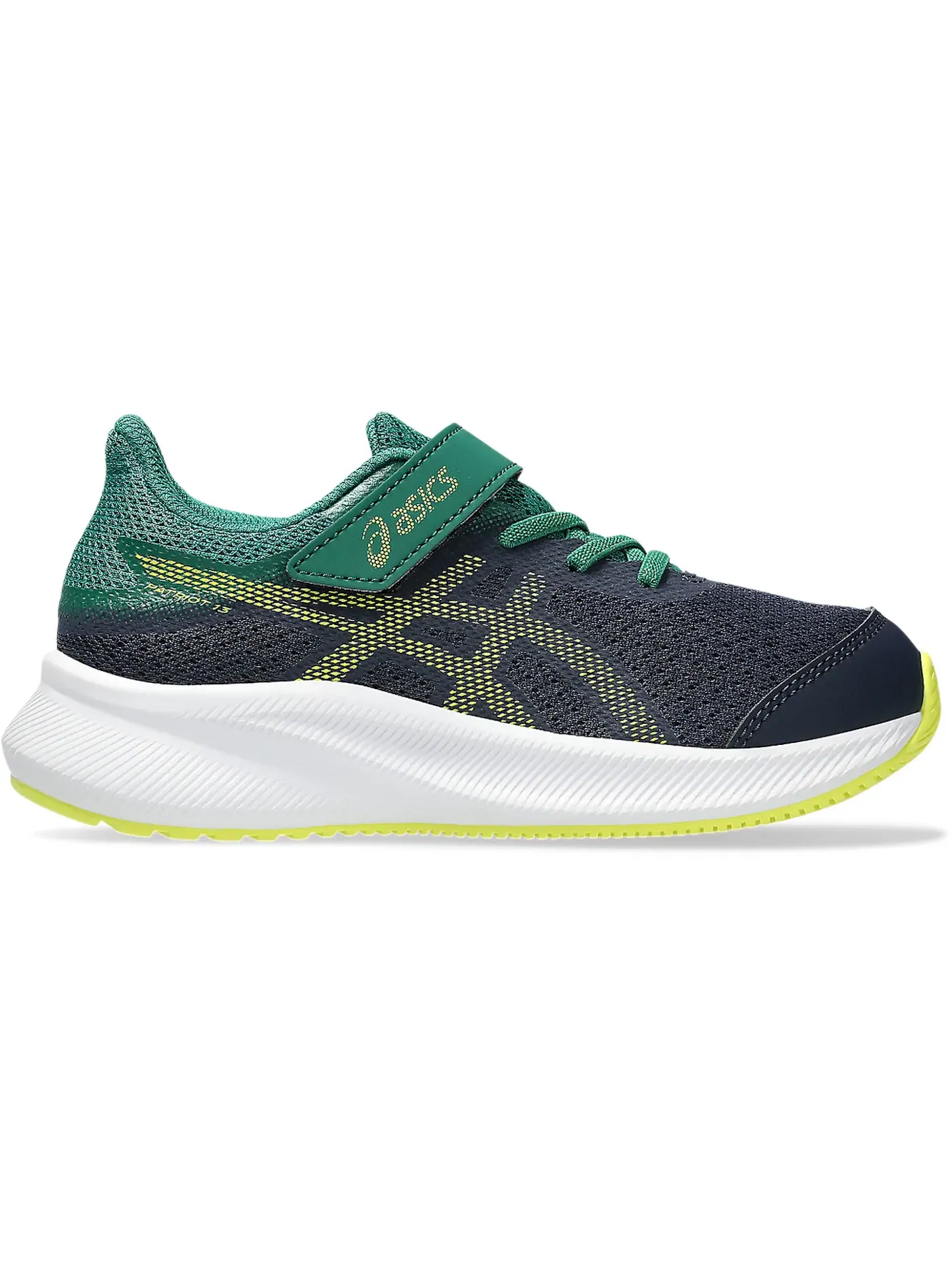 Детские кроссовки с шнуровкой ASICS Patriot 13, Midnight/Citron — изображение 1 из 1
