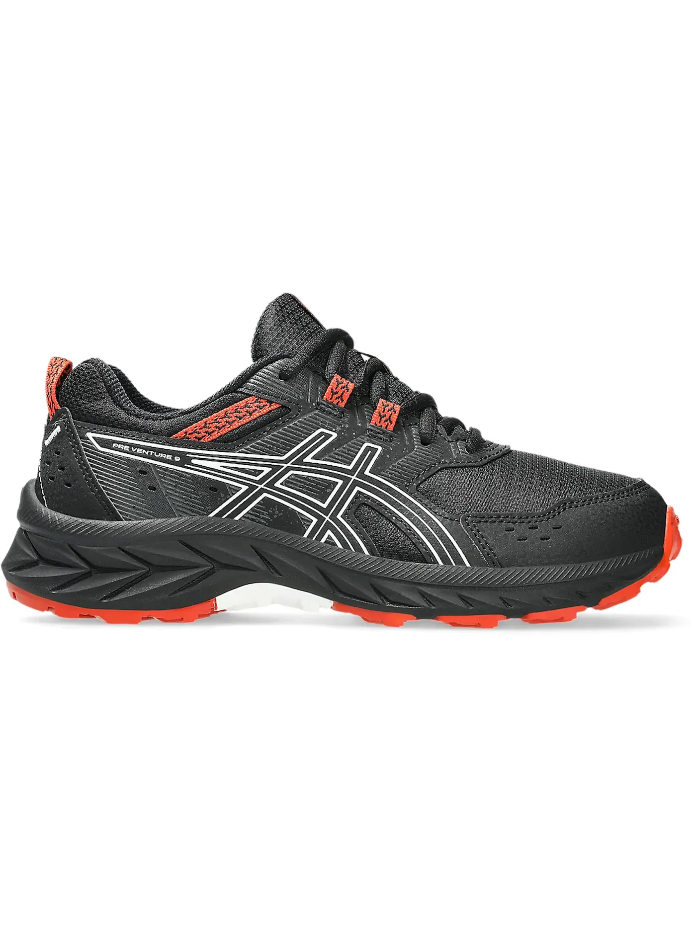 Детские кроссовки для мальчиков с длинным шнурком ASICS Pre Venture 9 — изображение 1 из 1, черный/белый