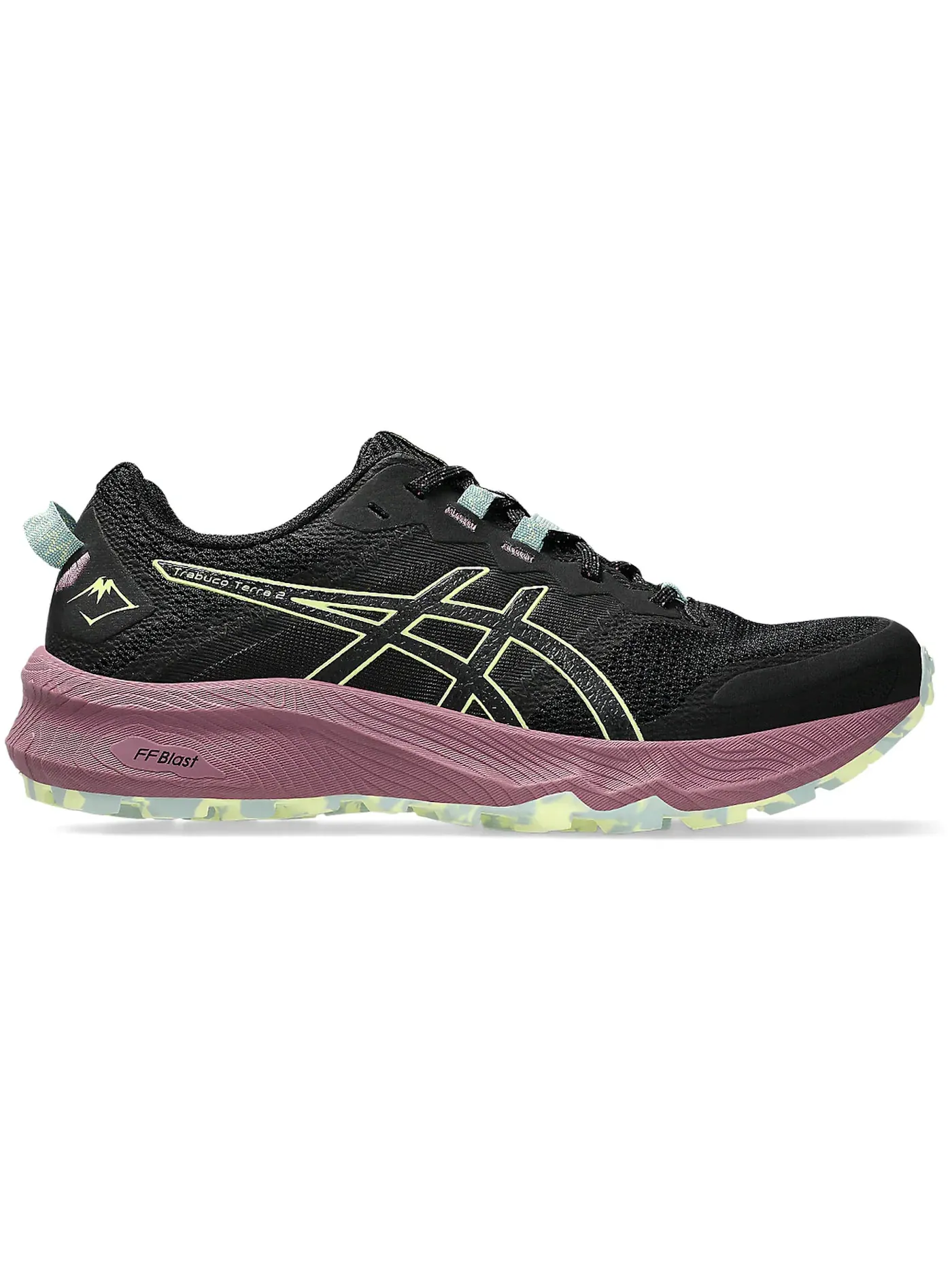 Женские кроссовки для бега с улучшенной амортизацией ASICS Trabuco Terra 2 — изображение 1 из 1, черный/желтый