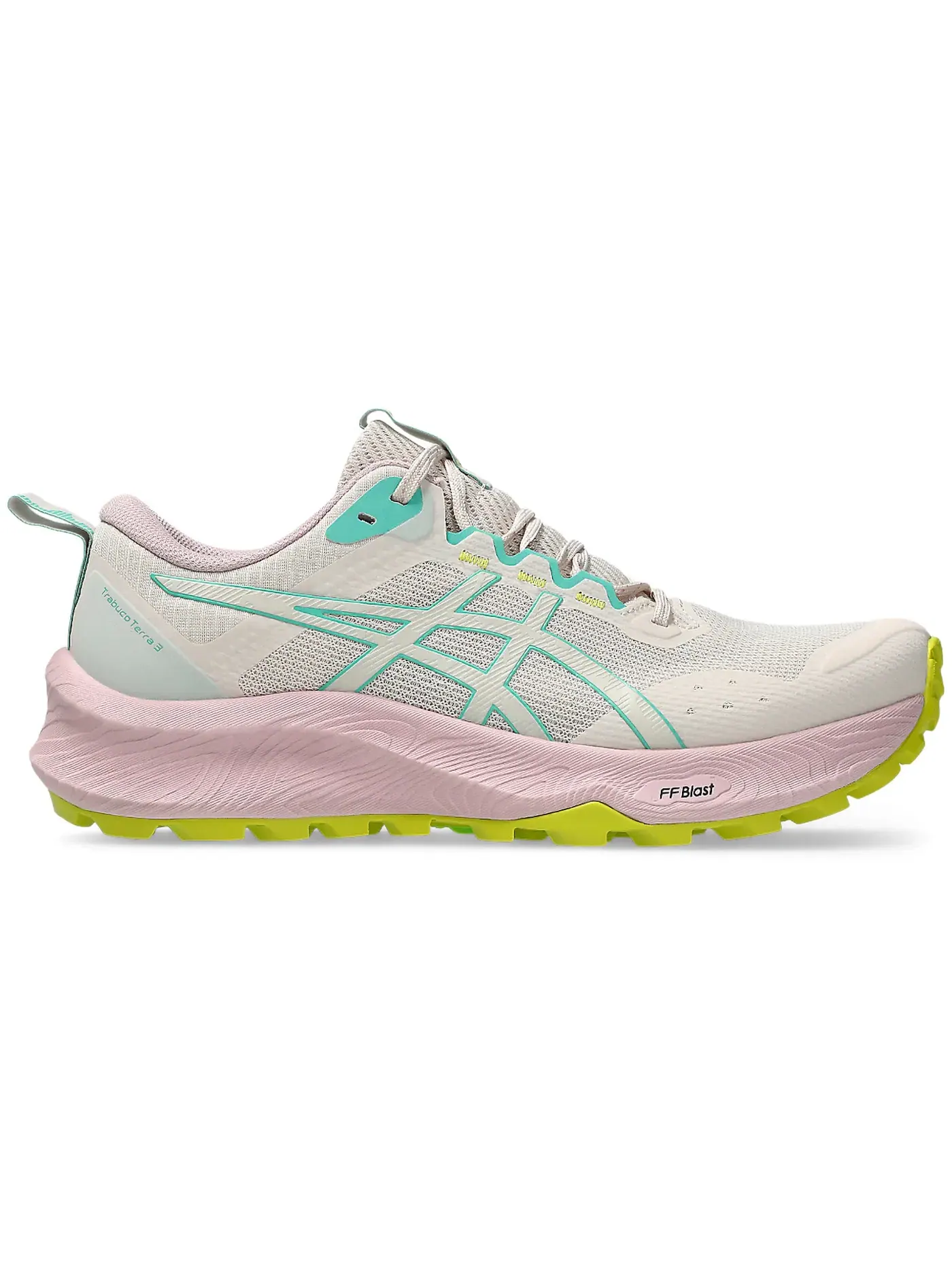 Женские кроссовки для бега по бездорожью ASICS Trabuco Terra 3 — изображение 1 из 1, бежевый зеленый