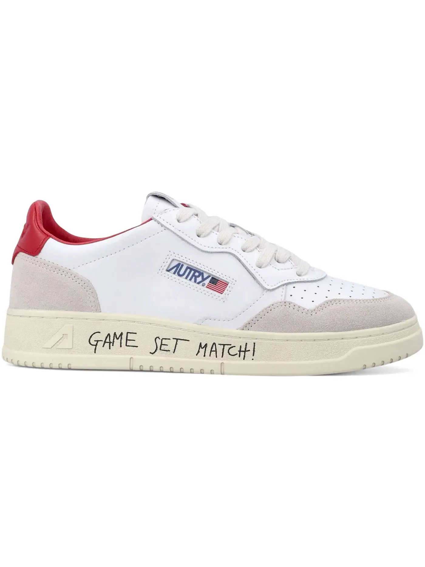 Мужские кроссовки кожаные Medalist Leather Low Autry — изображение 1 из 1, белый/красный