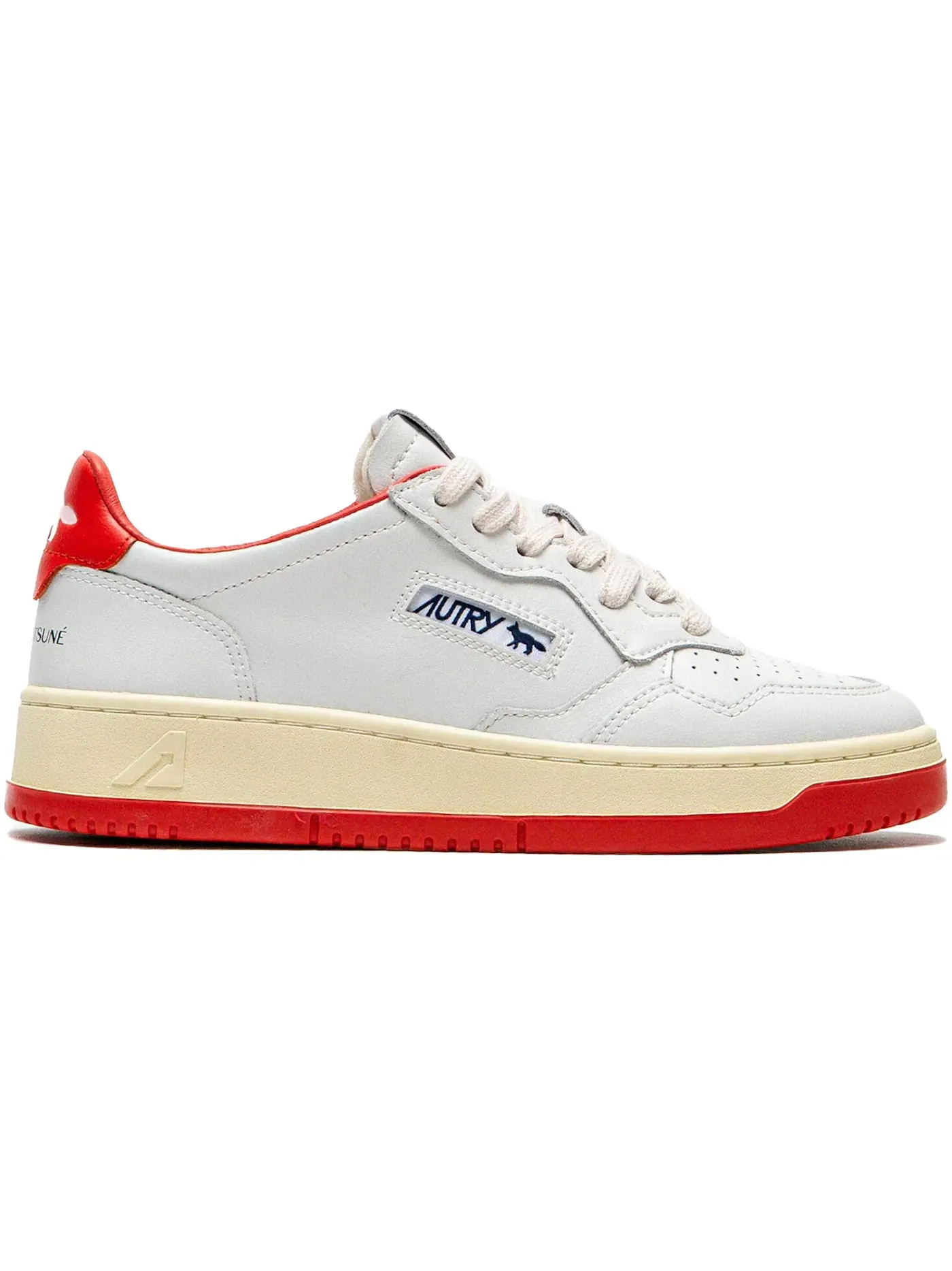 Женские кроссовки кожаные Autry Medalist Leather Low — изображение 1 из 1, белый/красный