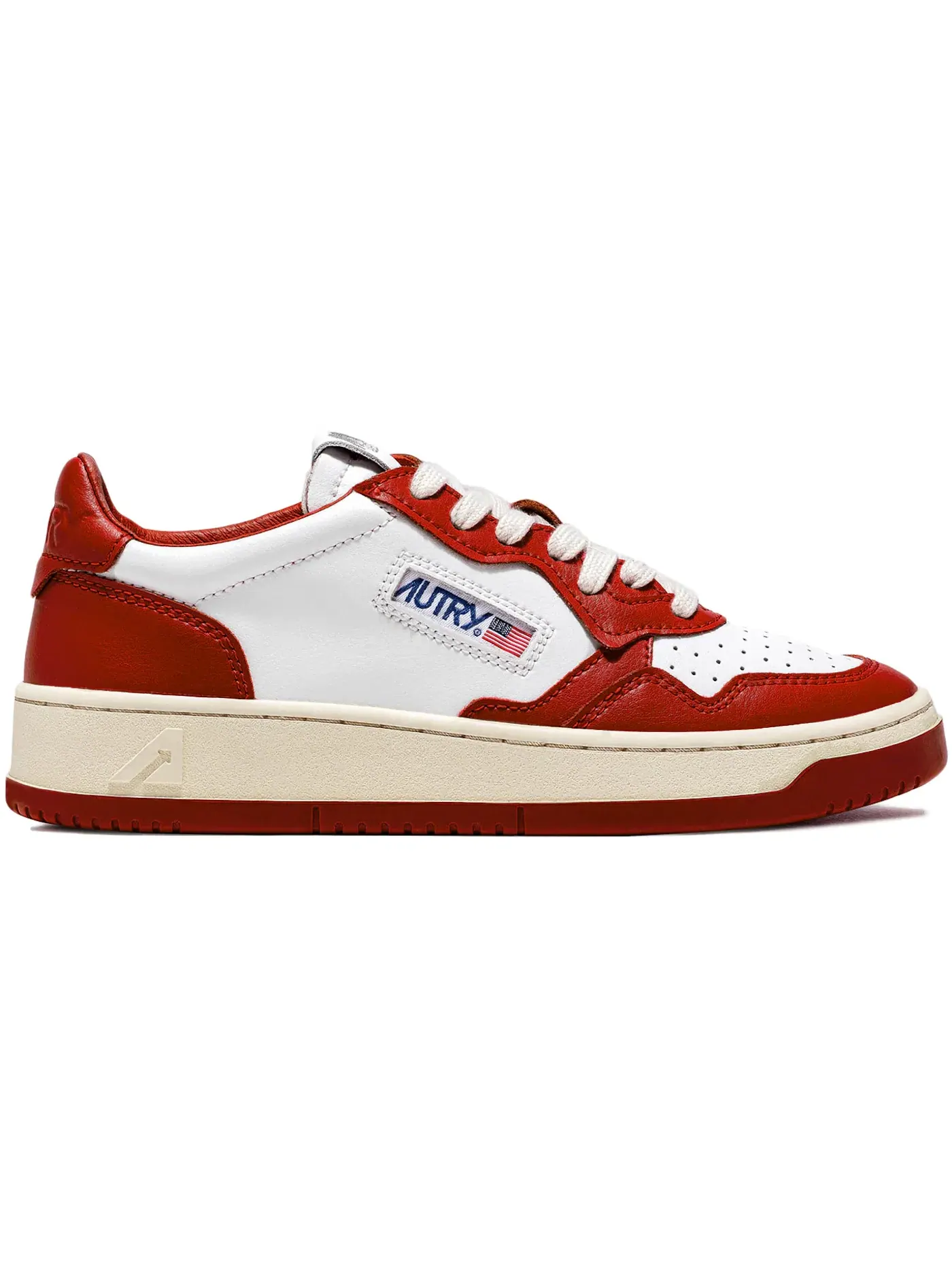 Мужские кроссовки кожаные Autry Medalist Leather Low — изображение 1 из 1, красный/белый/кремовый