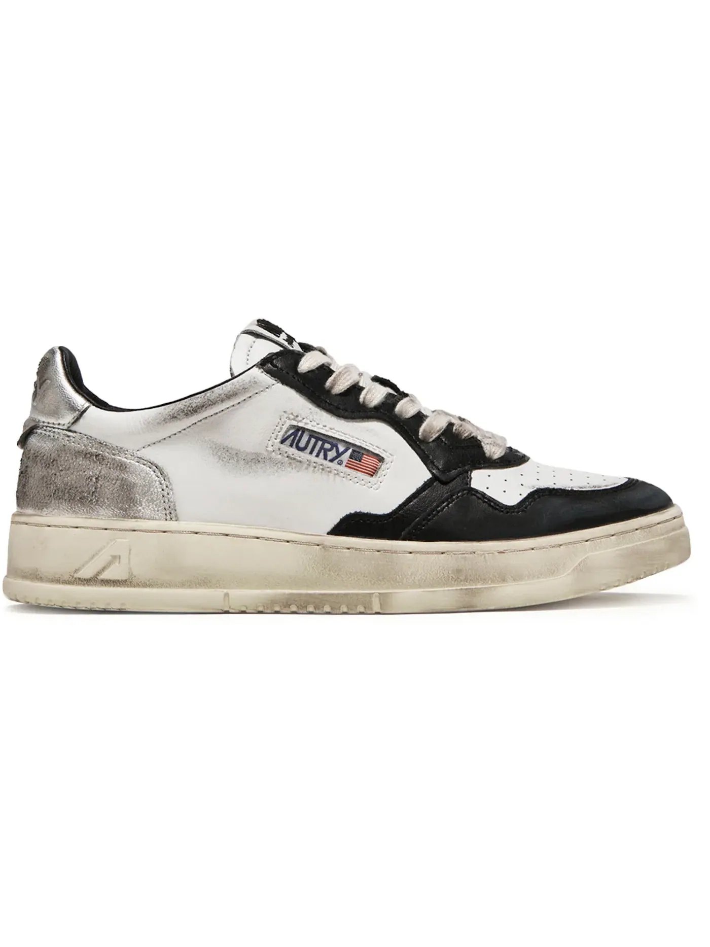 Женские кроссовки кожаные Autry Medalist Leather Low — изображение 1 из 1, черный/белый/серебристый