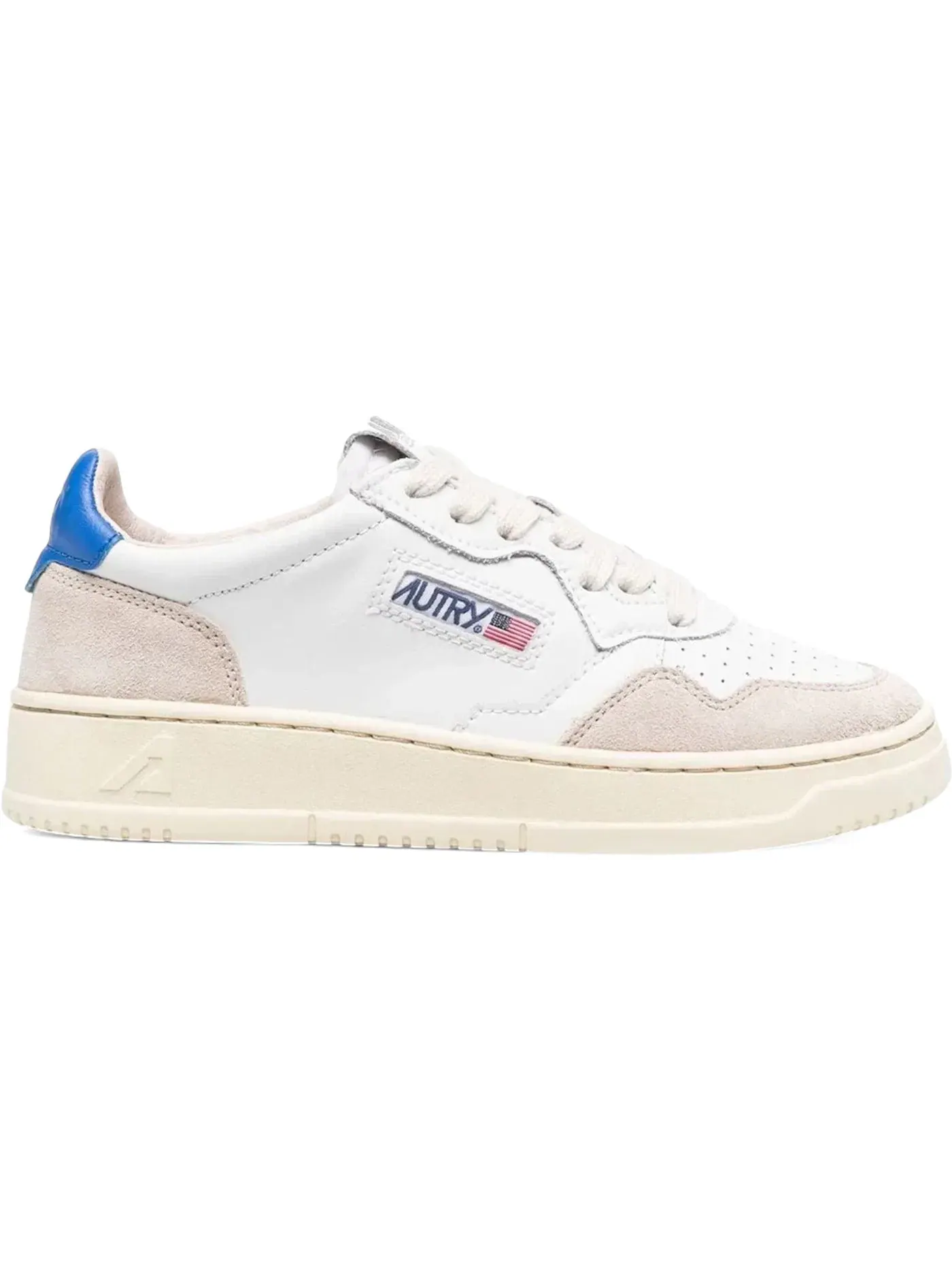 Женские кроссовки для активного отдыха Autry Medalist Leather Low — изображение 1 из 1, белый/синий/бежевый