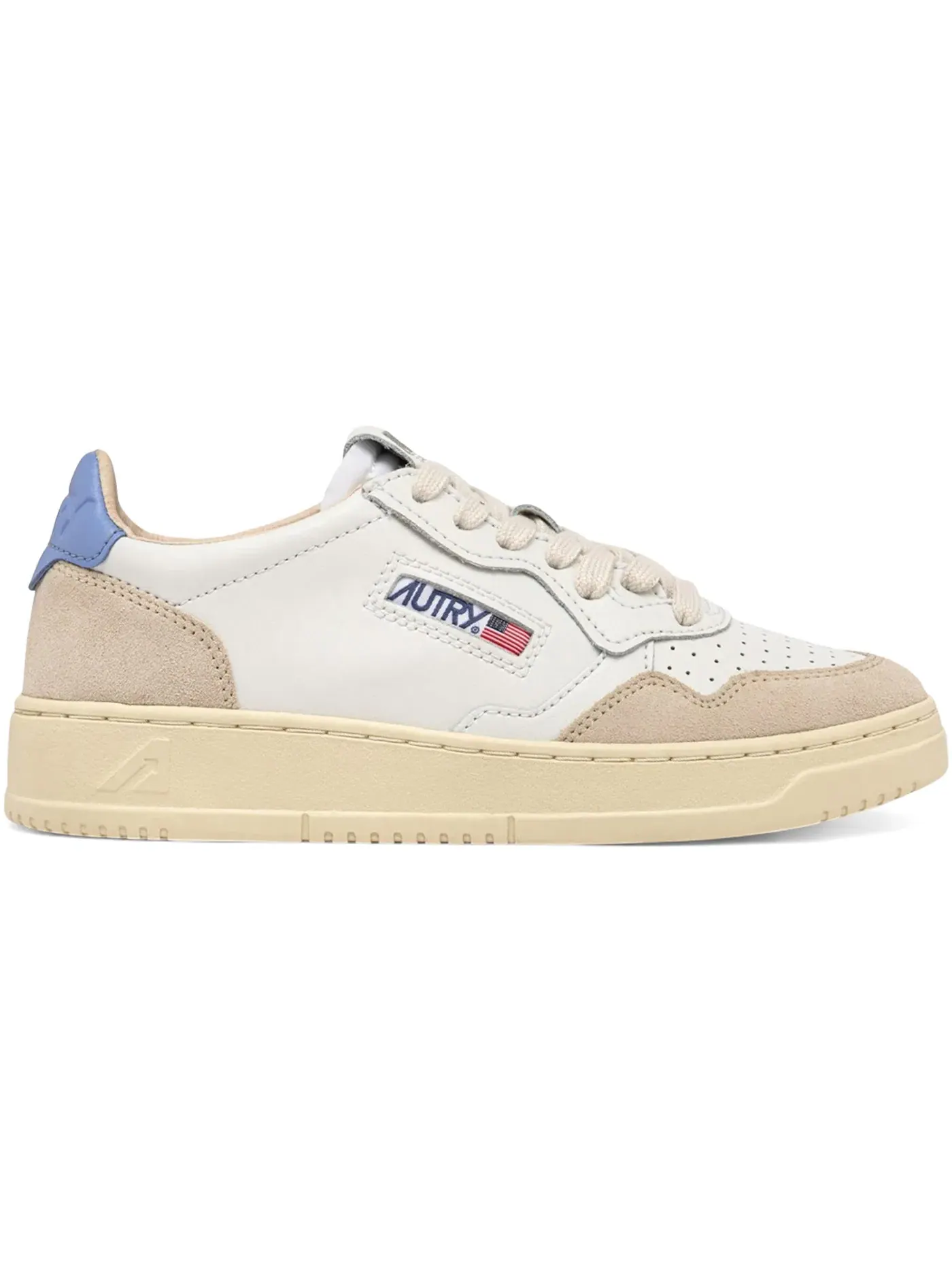 Женские кроссовки кожаные Autry Medalist Leather Low — изображение 1 из 1, белый/синий