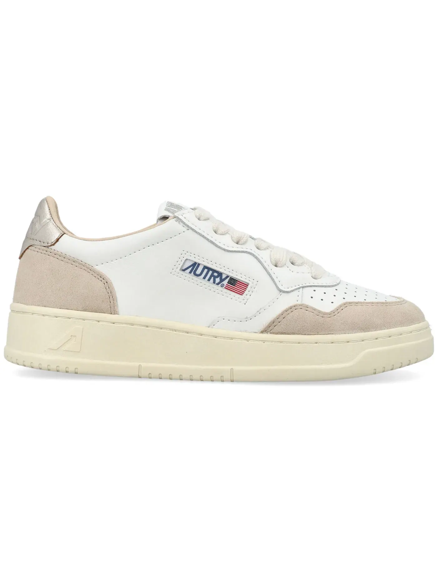 Женские кроссовки кожаные Autry Medalist Leather Low — изображение 1 из 1, белый/золотистый
