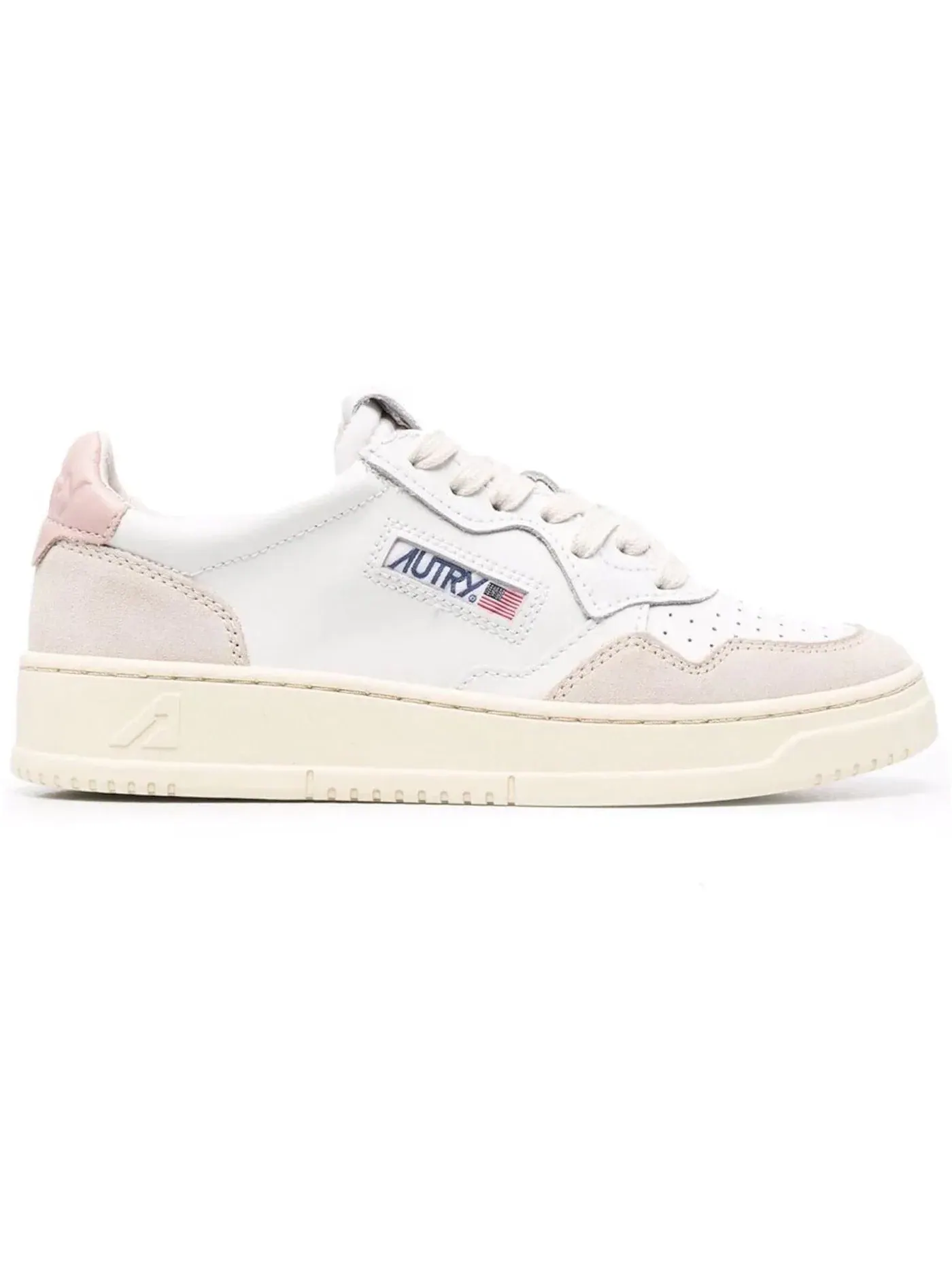Женские кроссовки на низкой подошве Autry Medalist Leather Low — изображение 1 из 1, белый/розовый