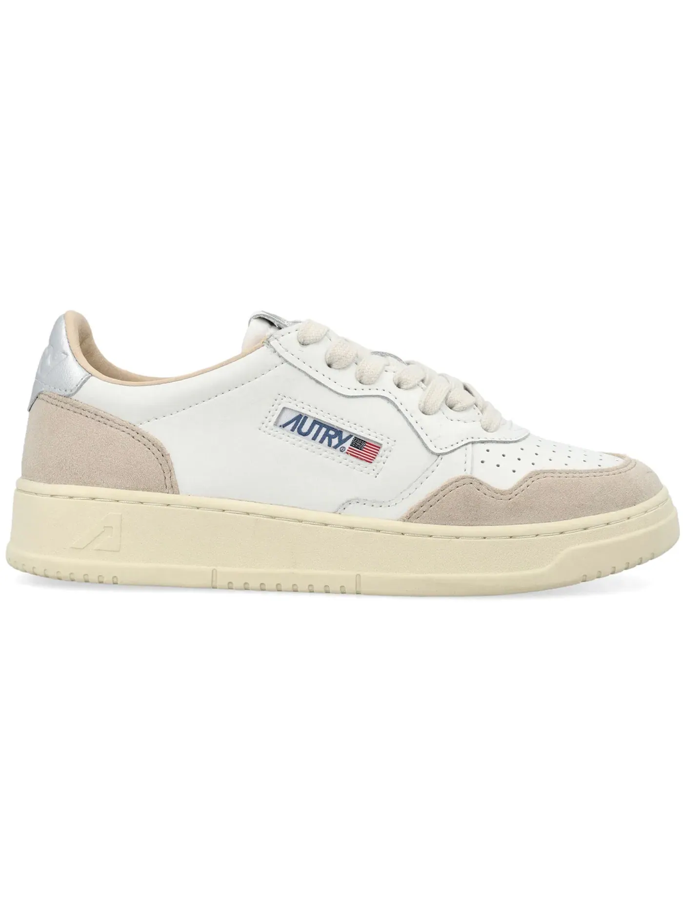 Женские кроссовки кожаные Autry Medalist Leather Low — изображение 1 из 1, белый/серебристый