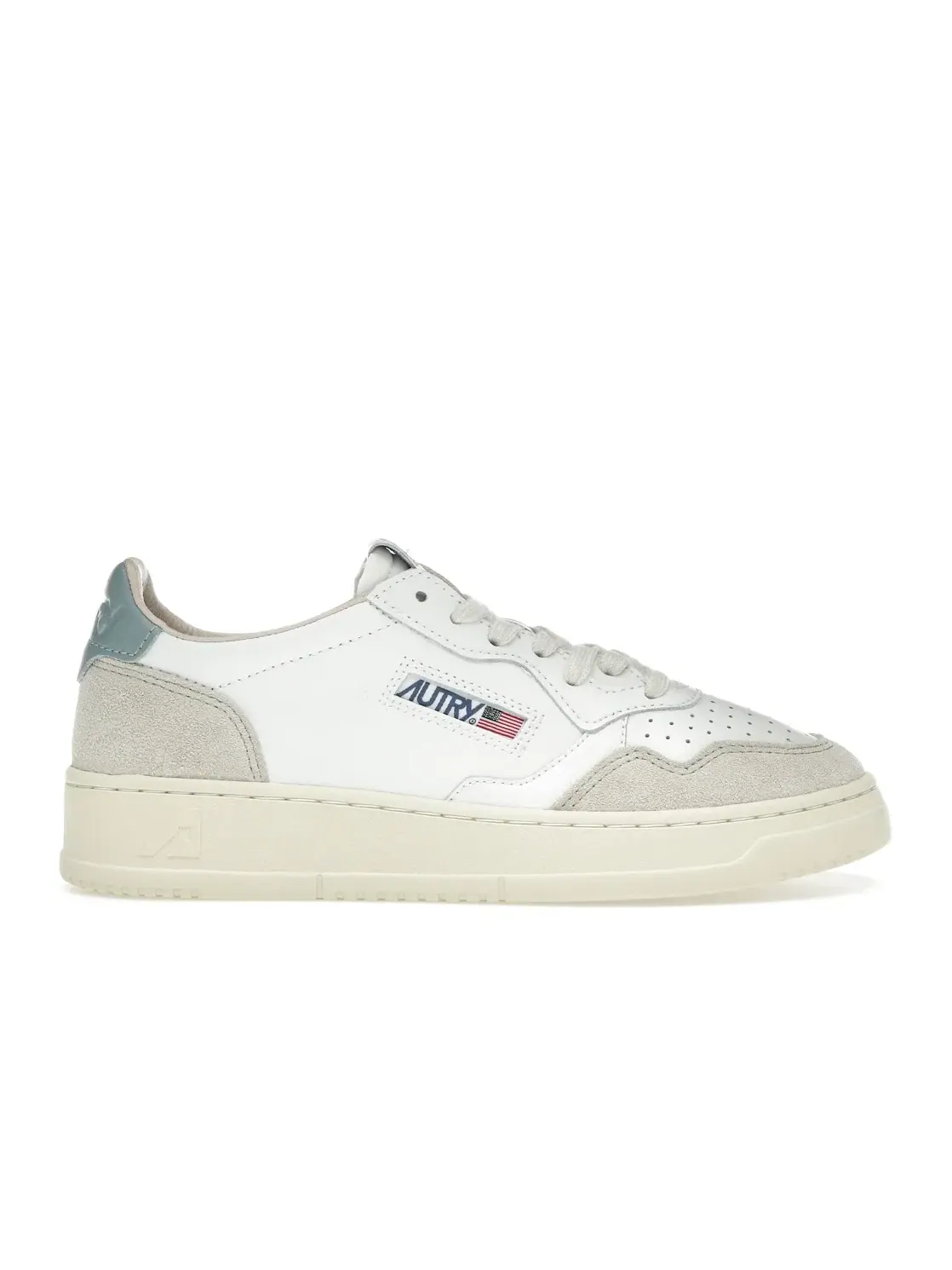 Женские кроссовки кожаные Autry Medalist Leather Low — изображение 1 из 4, белый/серебристый синий
