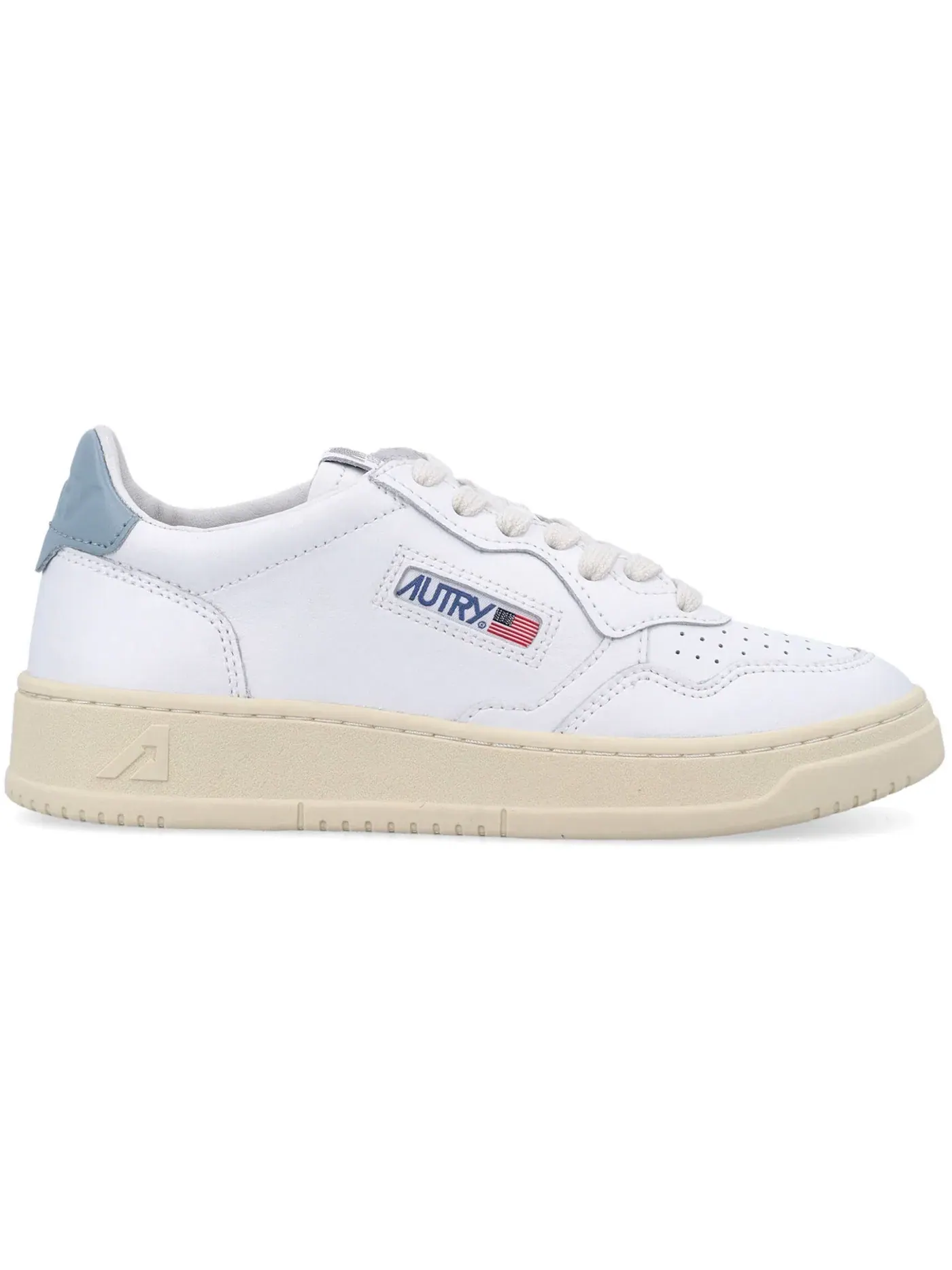 Женские кроссовки с кожаным верхом Autry Medalist Leather Low — изображение 1 из 1, белый/серебристый синий