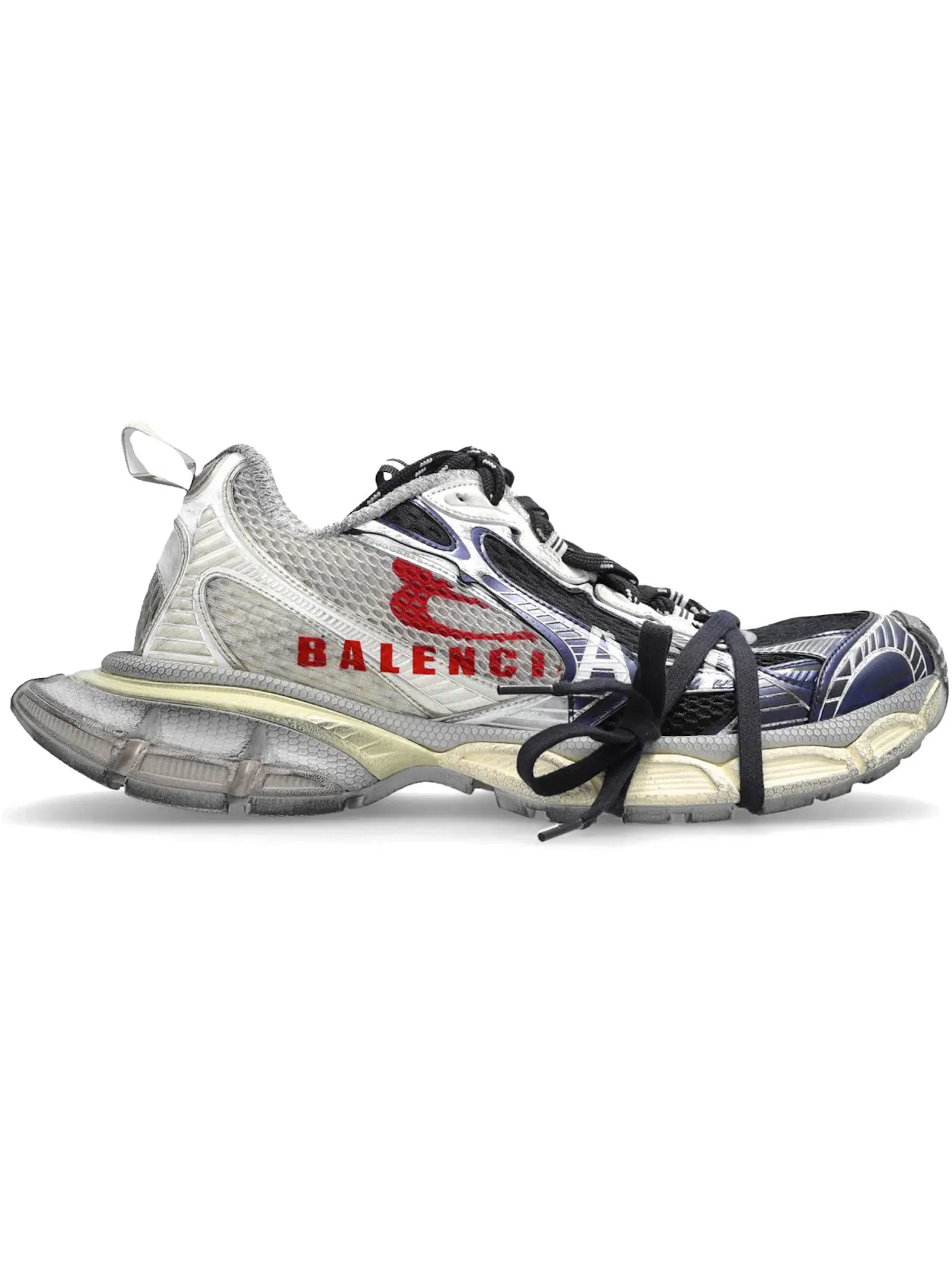 Кроссовки Balenciaga 3XL с принтом — изображение 1 из 1, красный/темно-синий