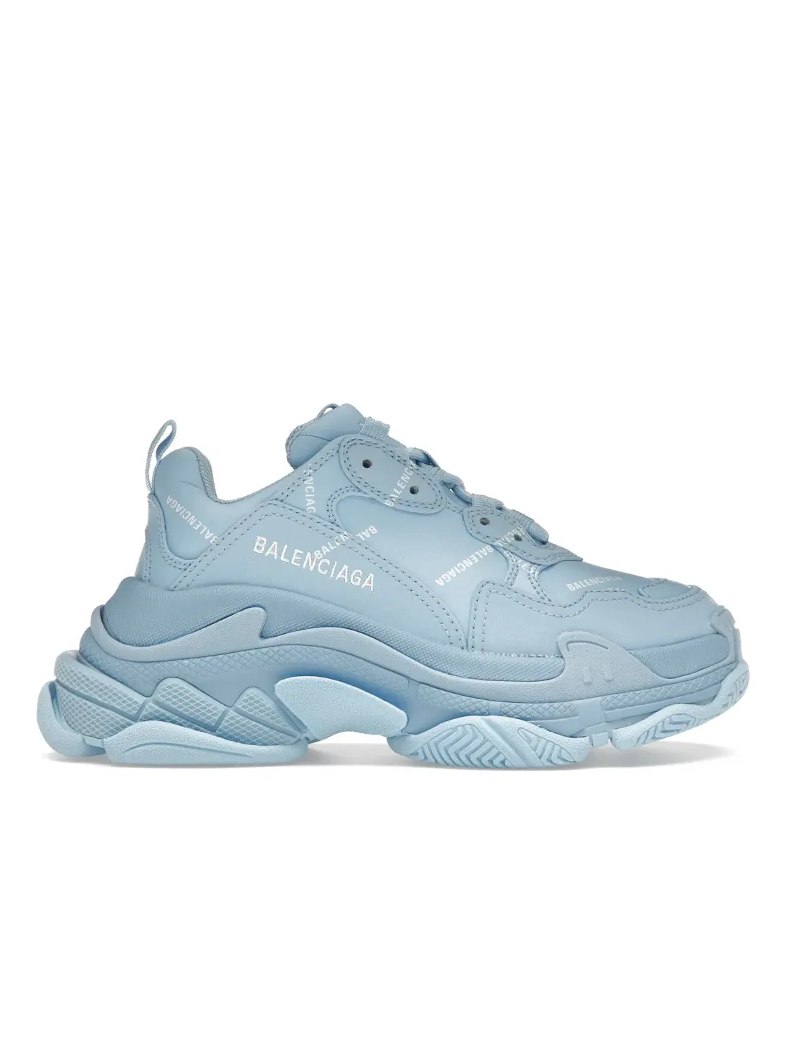 Женские кроссовки с принтом Balenciaga All Over Logo Triple S Balenciaga — изображение 1 из 4, синий белый