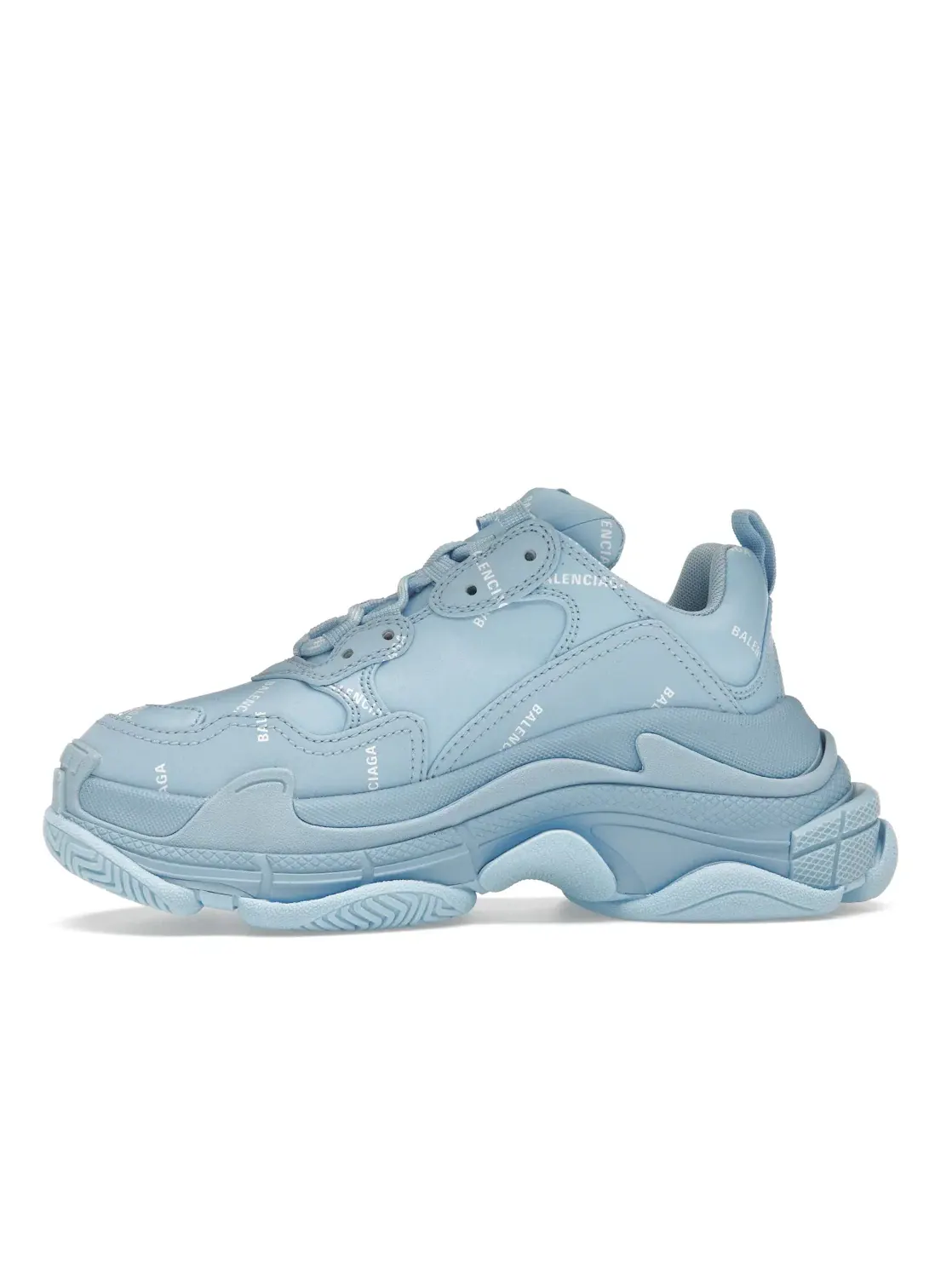 Женские кроссовки с принтом Balenciaga All Over Logo Triple S Balenciaga — изображение 3 из 4, синий белый