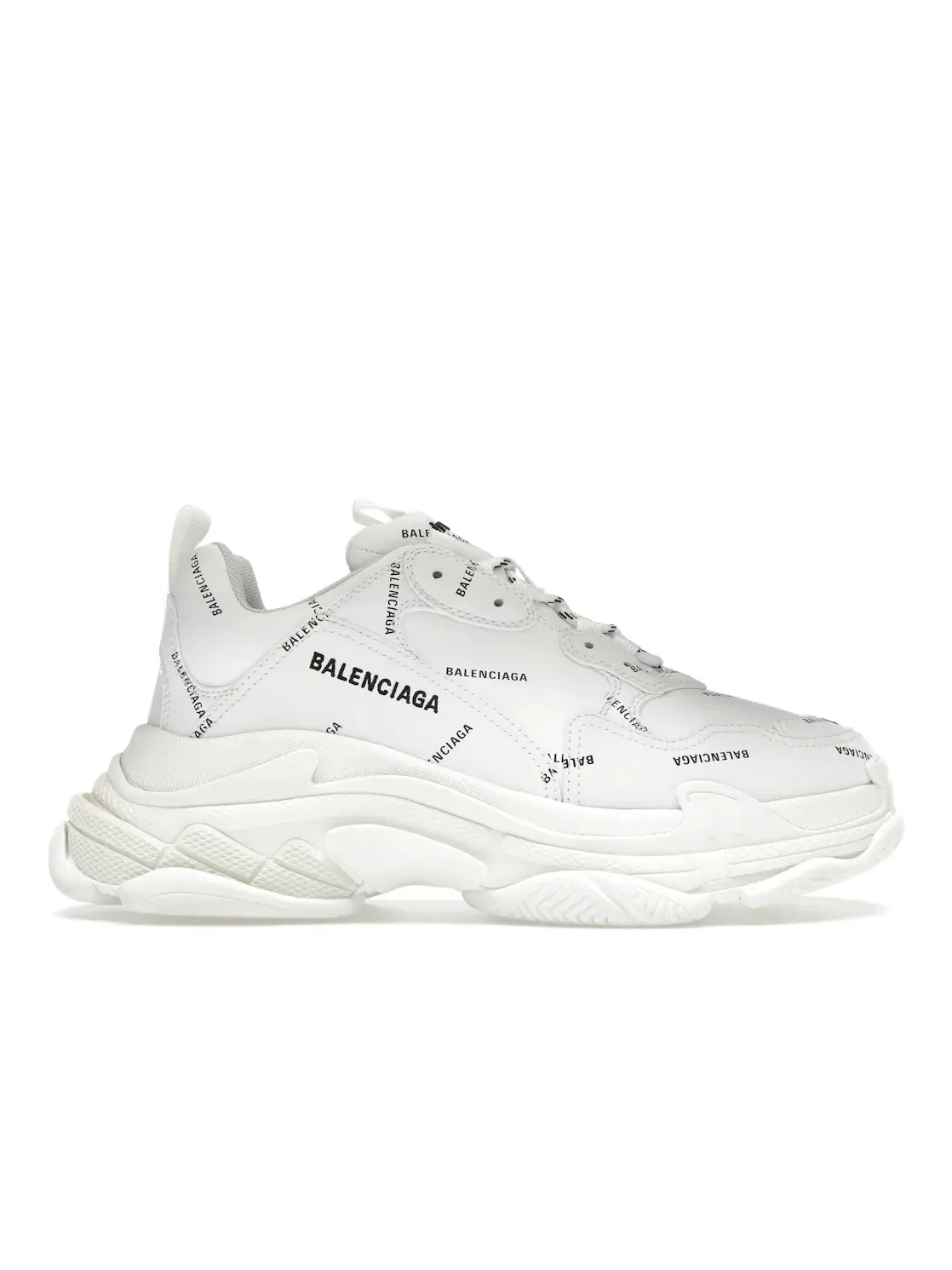 Кроссовки мужские Balenciaga All Over Logo Triple S — изображение 1 из 4, белый/черный