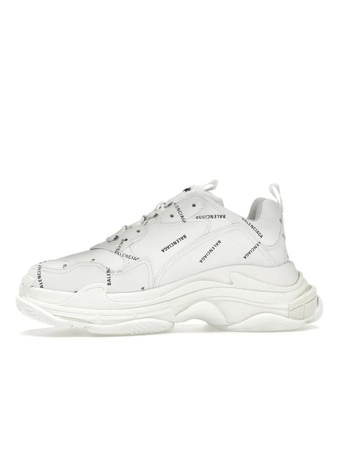 Кроссовки мужские Balenciaga All Over Logo Triple S — изображение 3 из 4, белый/черный