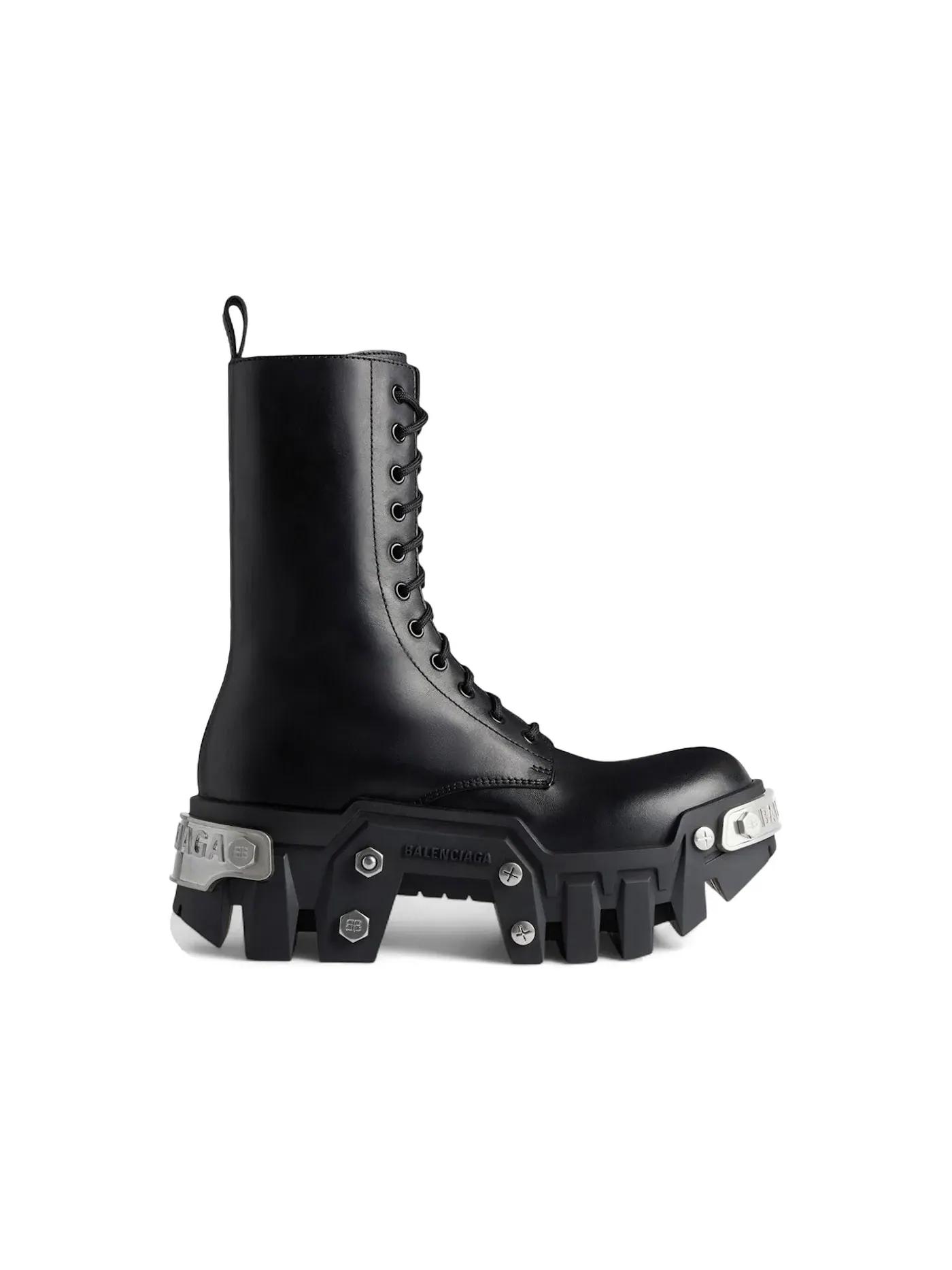 Ботинки мужские Balenciaga Bulldozer на шнуровке, кожаные — изображение 1 из 1, черный