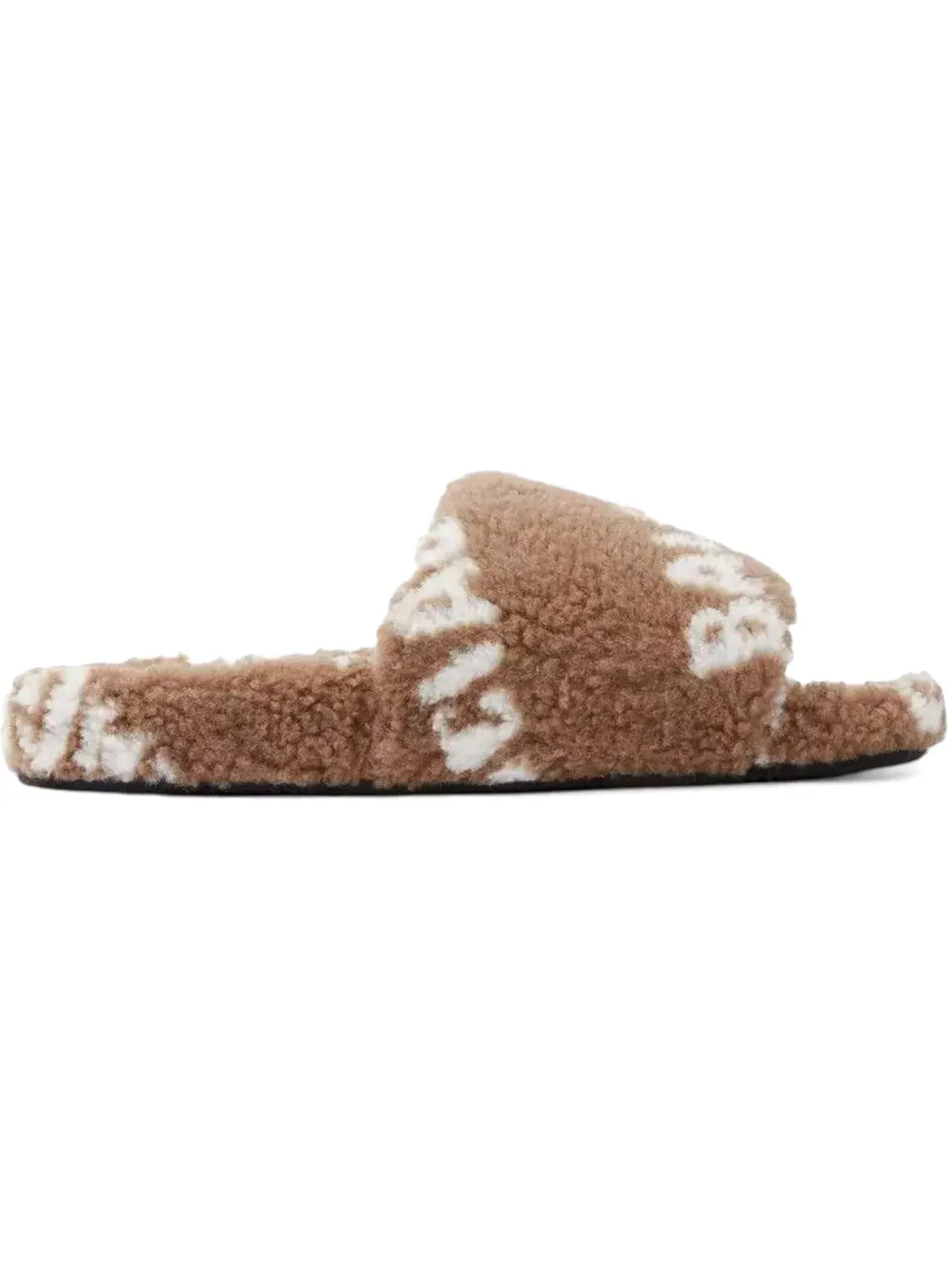 Шлепанцы женские Balenciaga Furry Slide с мехом