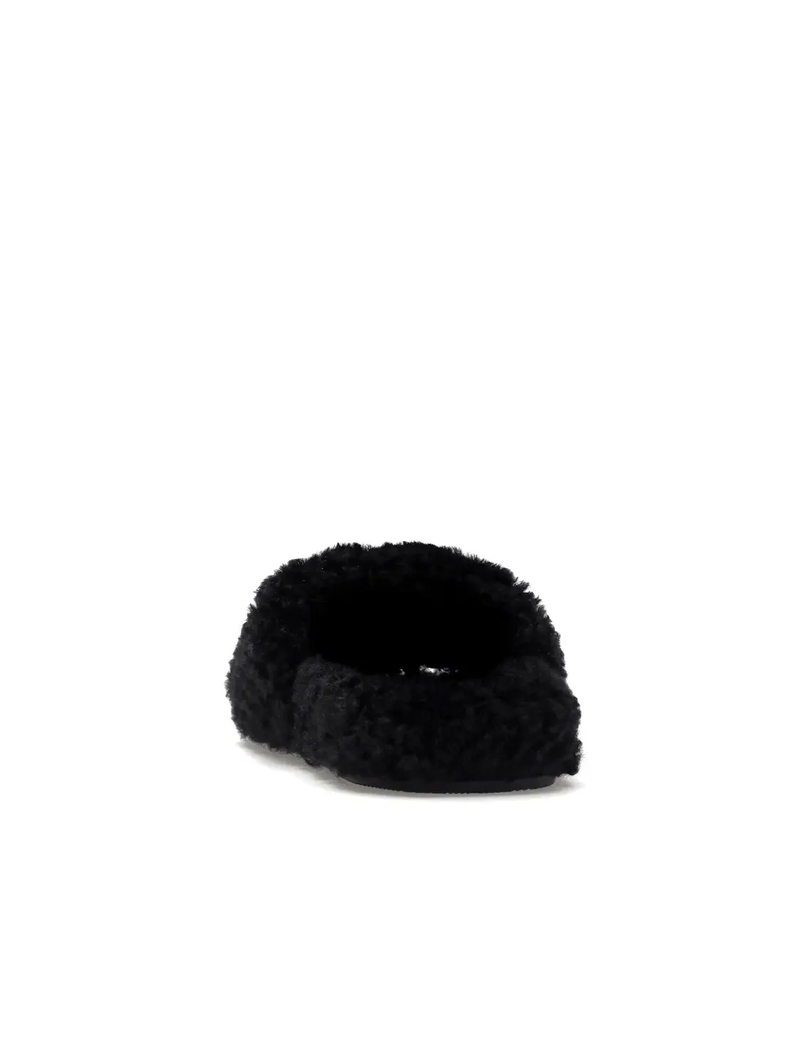 Шлепанцы женские Balenciaga Furry Slide с мехом — изображение 4 из 4, черный/белый