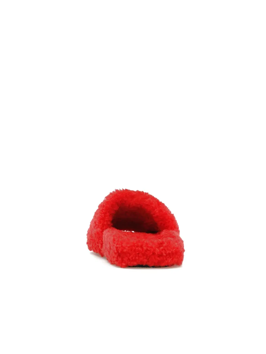 Шлепанцы женские Balenciaga Furry Slide с мехом — изображение 4 из 4, красный белый