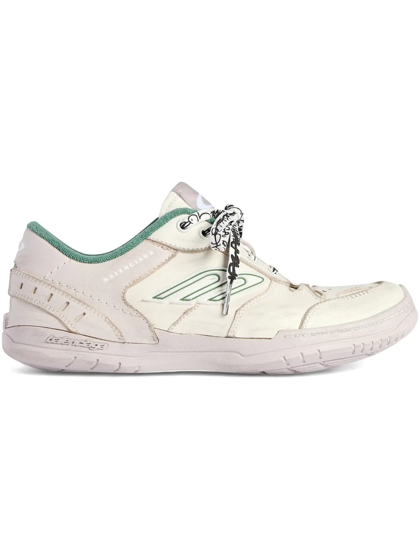Кроссовки мужские Balenciaga Hamptons Sneaker, с потертым эффектом — изображение 1 из 1, зеленый