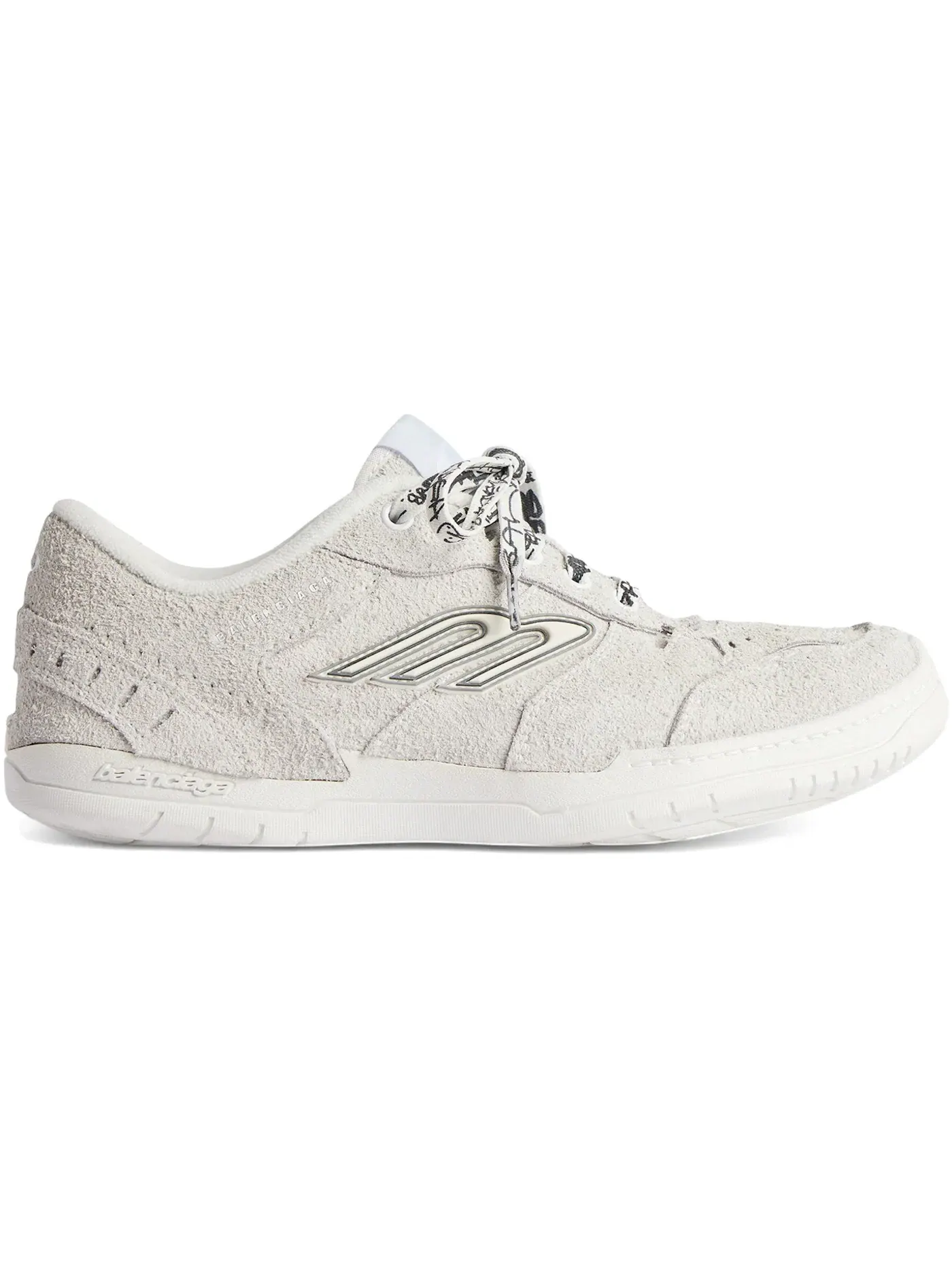Кроссовки мужские Balenciaga Hamptons Suede Sneaker, из замши — изображение 1 из 1, белый/черный
