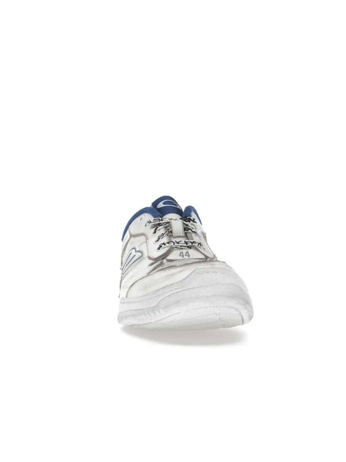 Кроссовки мужские Balenciaga Hamptons Worn-Out, эффект потертости — изображение 2 из 4, белый/темный синий