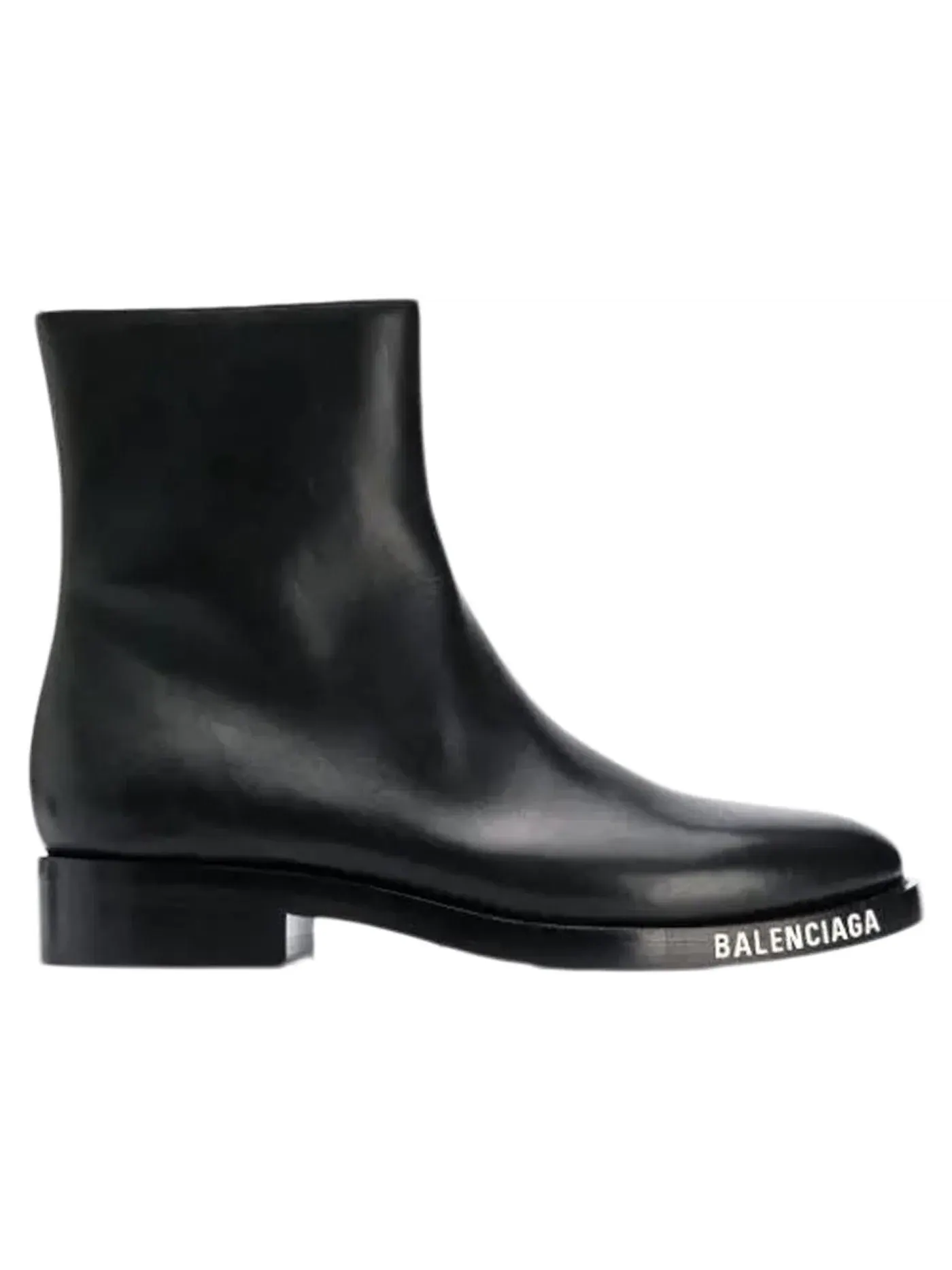 Ботинки мужские Balenciaga кожаные до щиколотки, контрастный логотип — изображение 1 из 4, черный/белый