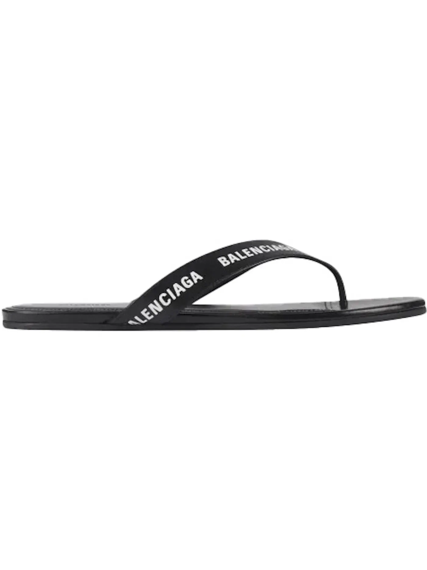 Шлепанцы женские Balenciaga Logo Flip Flops, с контрастным логотипом — изображение 1 из 1, черный/белый