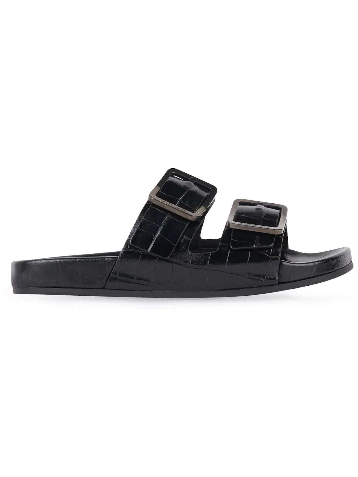 Сандалии мужские Balenciaga Mallorca Sandal с крокодиловым тиснением — изображение 1 из 1, черный