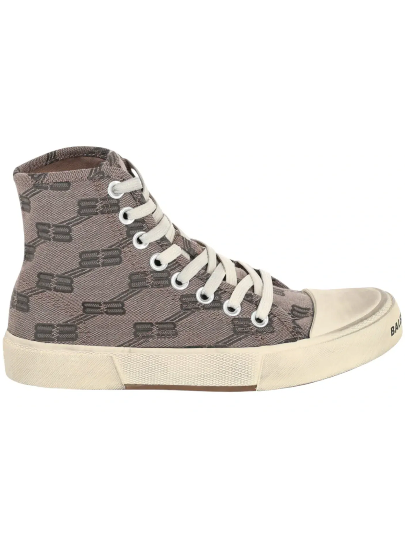 Кроссовки женские Balenciaga Paris BB Monogram High-Top, с принтом — изображение 1 из 3, серый