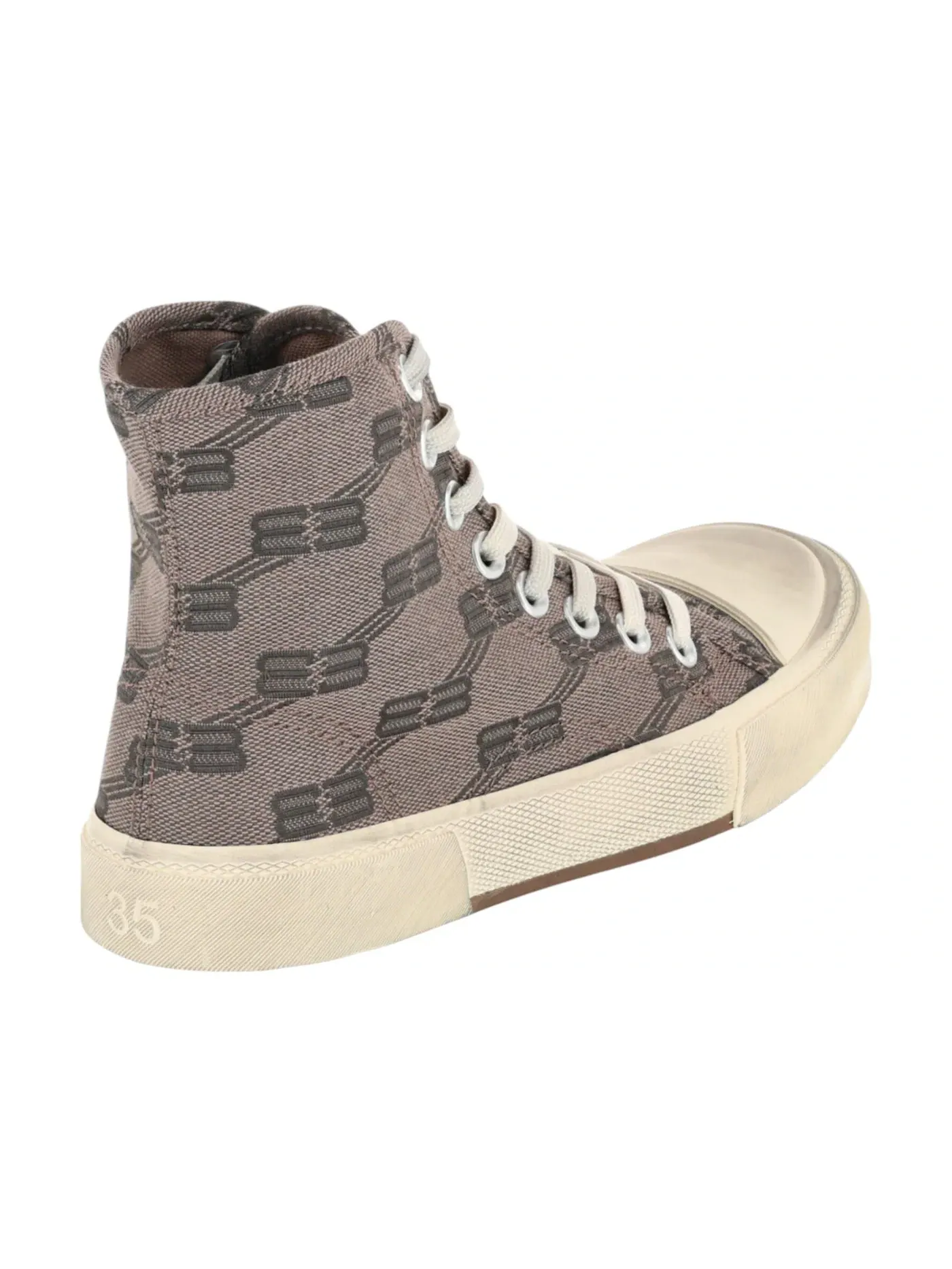 Кроссовки женские Balenciaga Paris BB Monogram High-Top, с принтом — изображение 3 из 3, серый