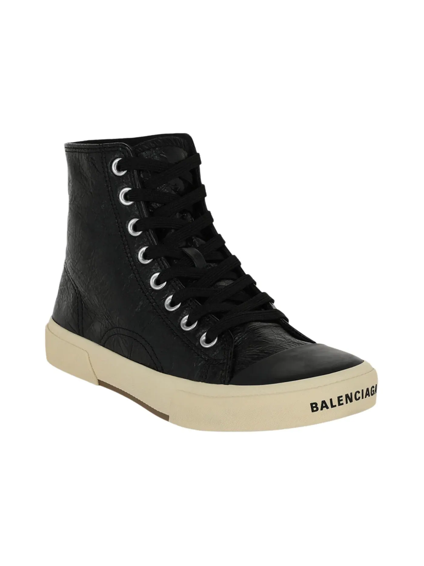 Кроссовки мужские Balenciaga Paris High, высокие, кожаные — изображение 2 из 3, черный