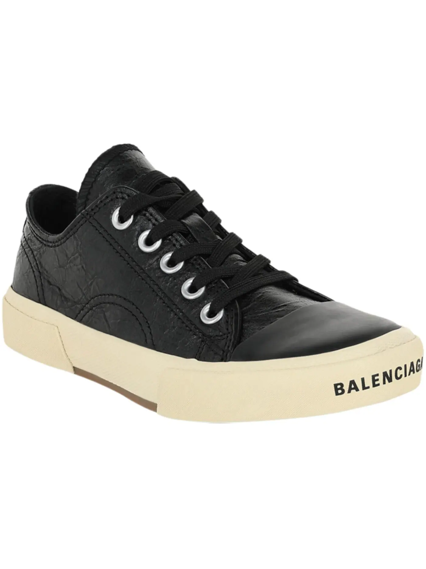 Кроссовки женские Balenciaga Paris Low кожаные черные — изображение 2 из 3, черный