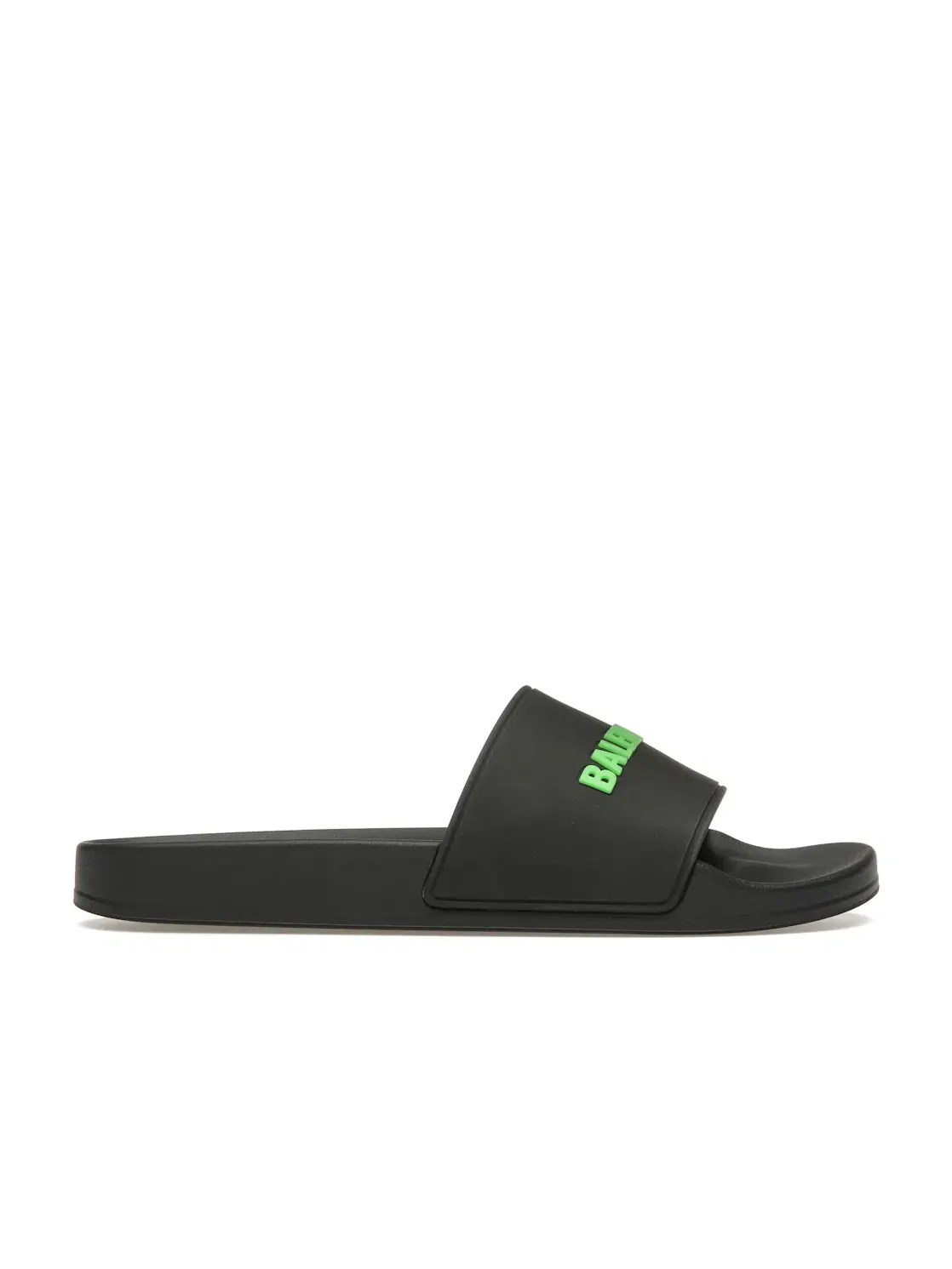 Шлепанцы женские Balenciaga Pool Slide, с логотипом — изображение 1 из 4, черный/зеленый