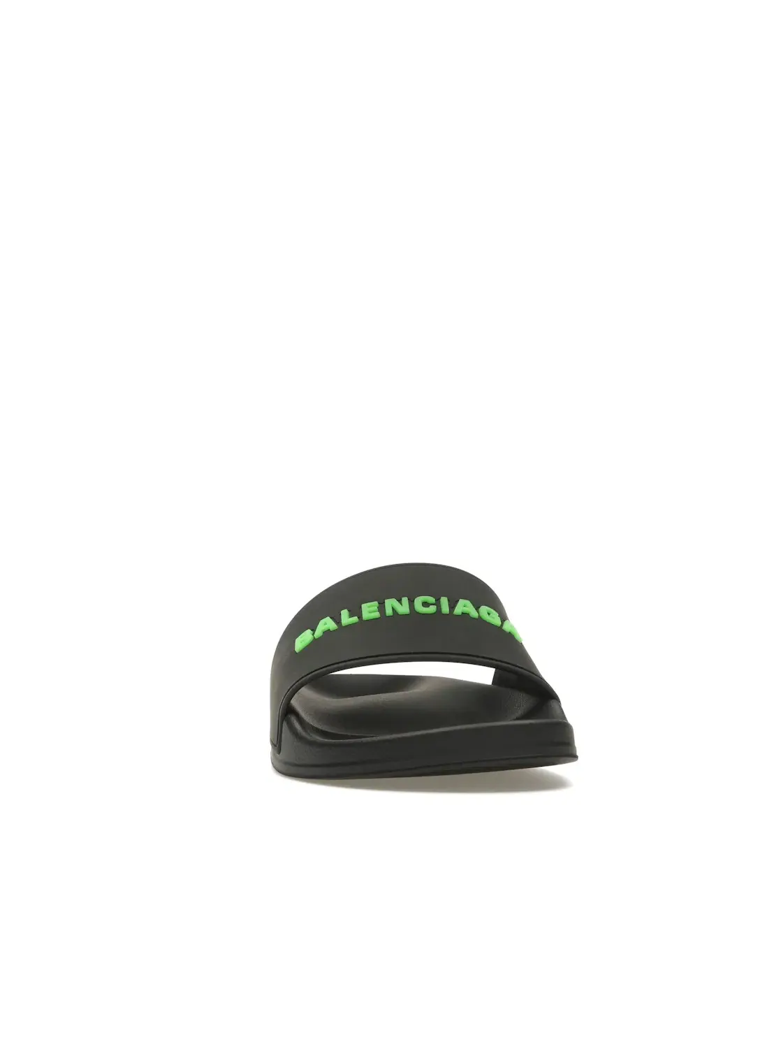 Шлепанцы женские Balenciaga Pool Slide, с логотипом — изображение 2 из 4, черный/зеленый